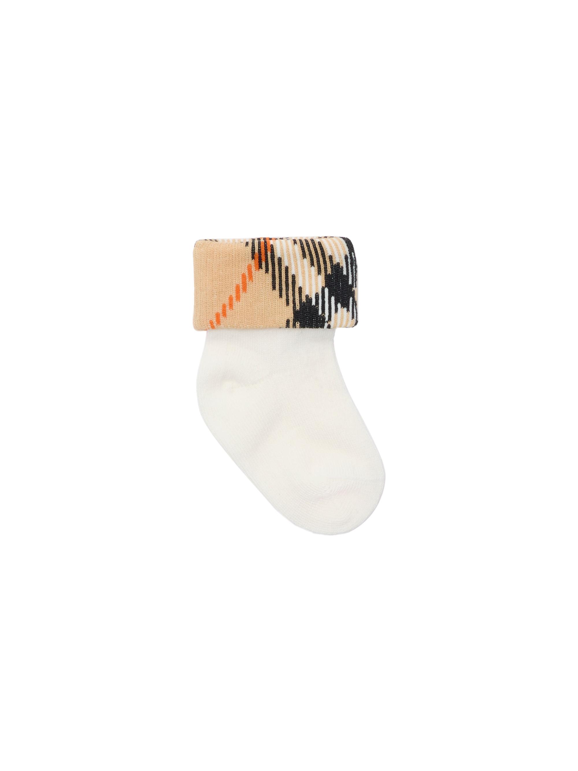 Burberry Baby's Newborn 2-Pack Check Socks - White 6 Months