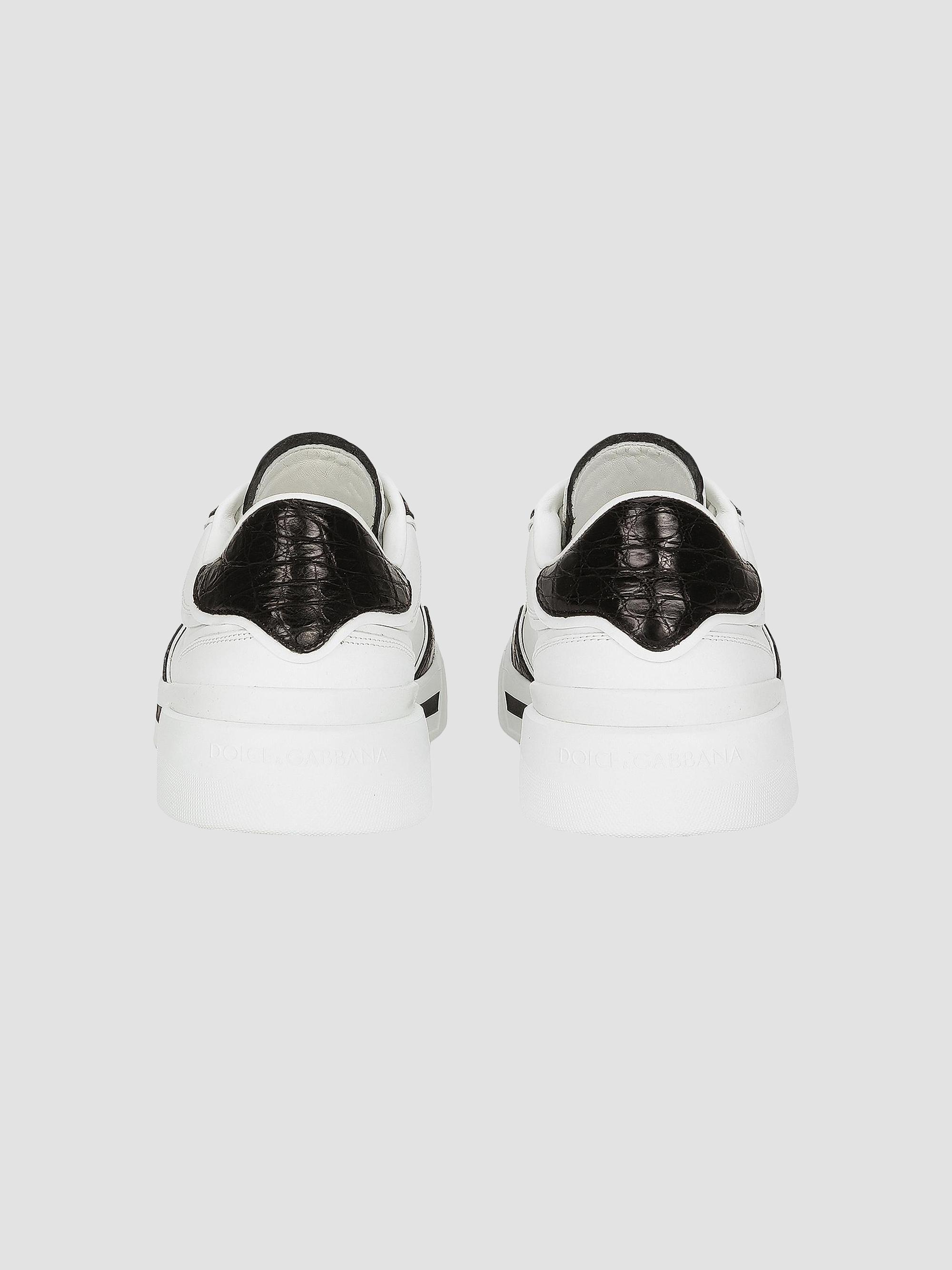 Dolce&Gabbana New Roma Crocodile-Embossed Leather Low-Top Sneakers