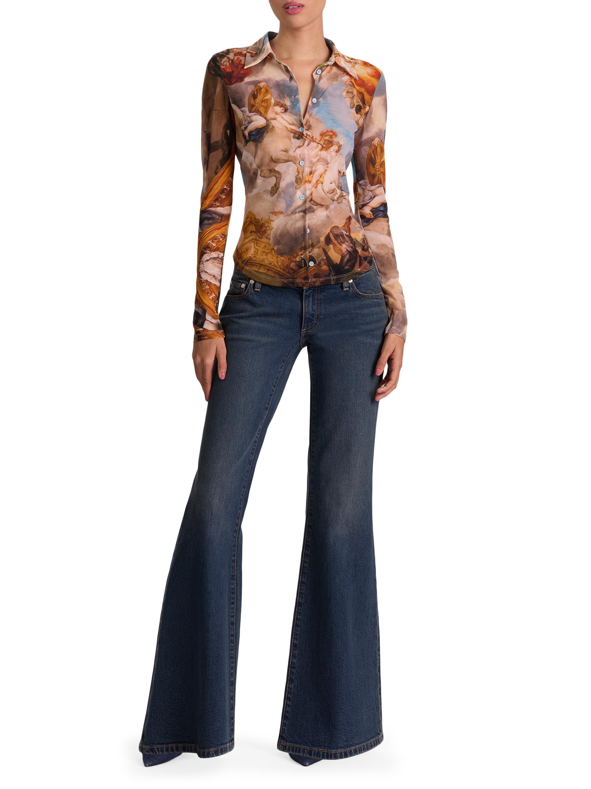 ALICE + OLIVIA Jade Stretch-Nylon Mesh Shirt | Saks Fifth Avenue