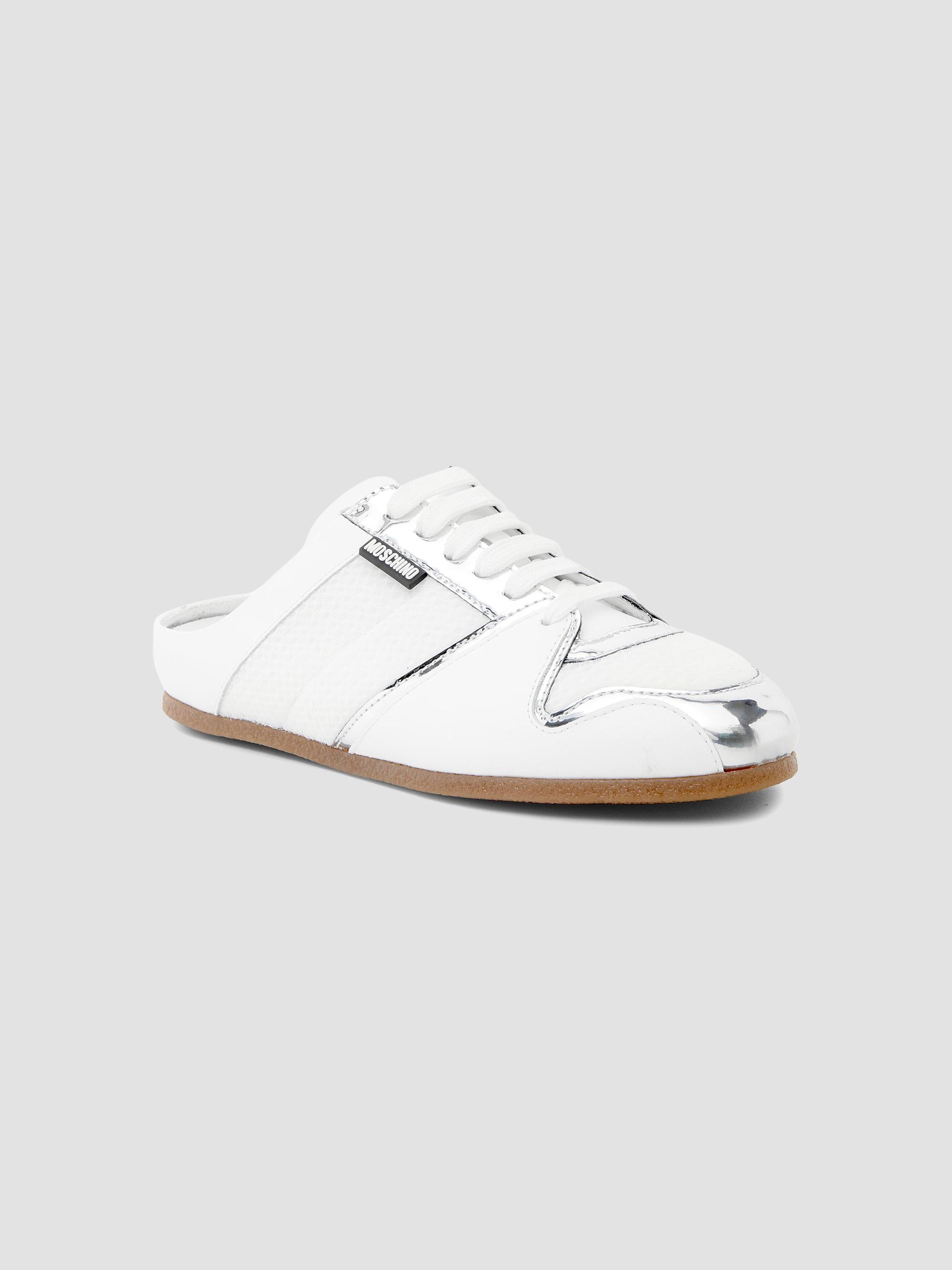 【CPC-L24】mochimochino様 Moschino Logo Chrome Mesh-Leather Mules | Saks Fifth Avenue