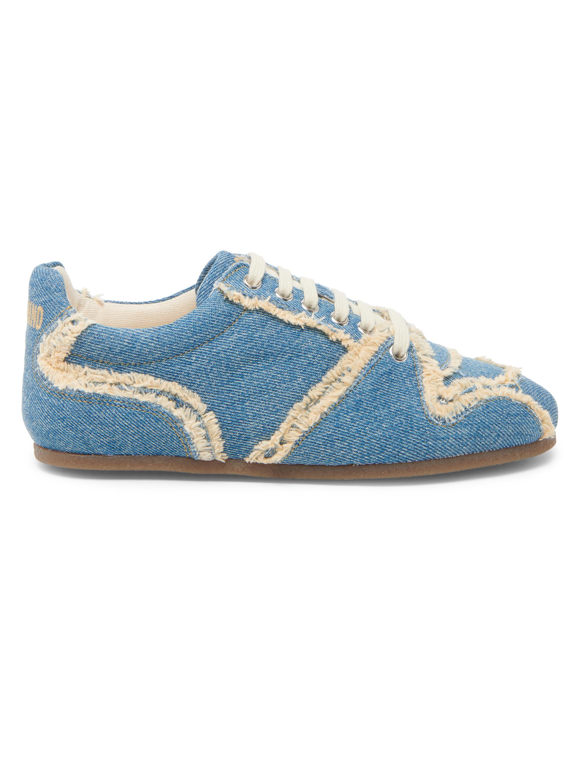 Moschino Women's Denim Frayed Low-Top Sneakers - Denim