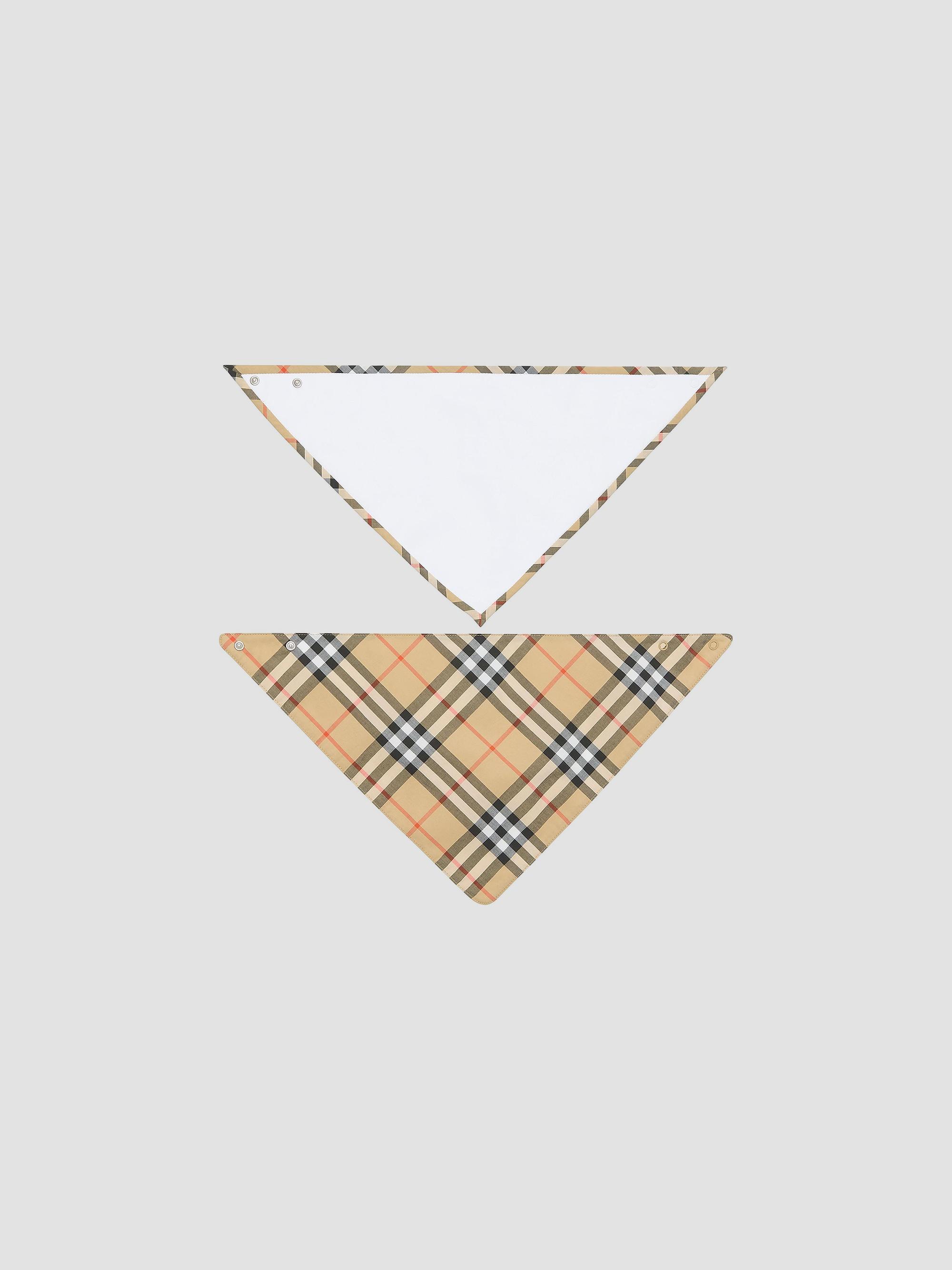 Burberry Baby's 2-Piece Check Bandana Bib Set - White | Thumbnail 3