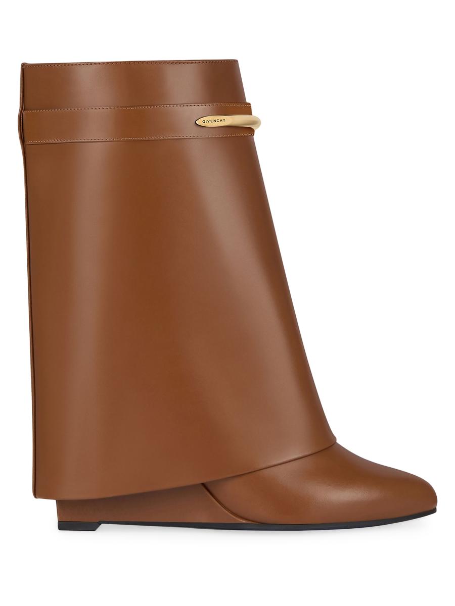 Givenchy Women's Shark Ankle Boots In Leather In Brown