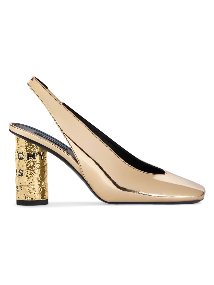 Givenchy Women's Tape Slingback Pumps In Mirror Effect Leather In Gold
