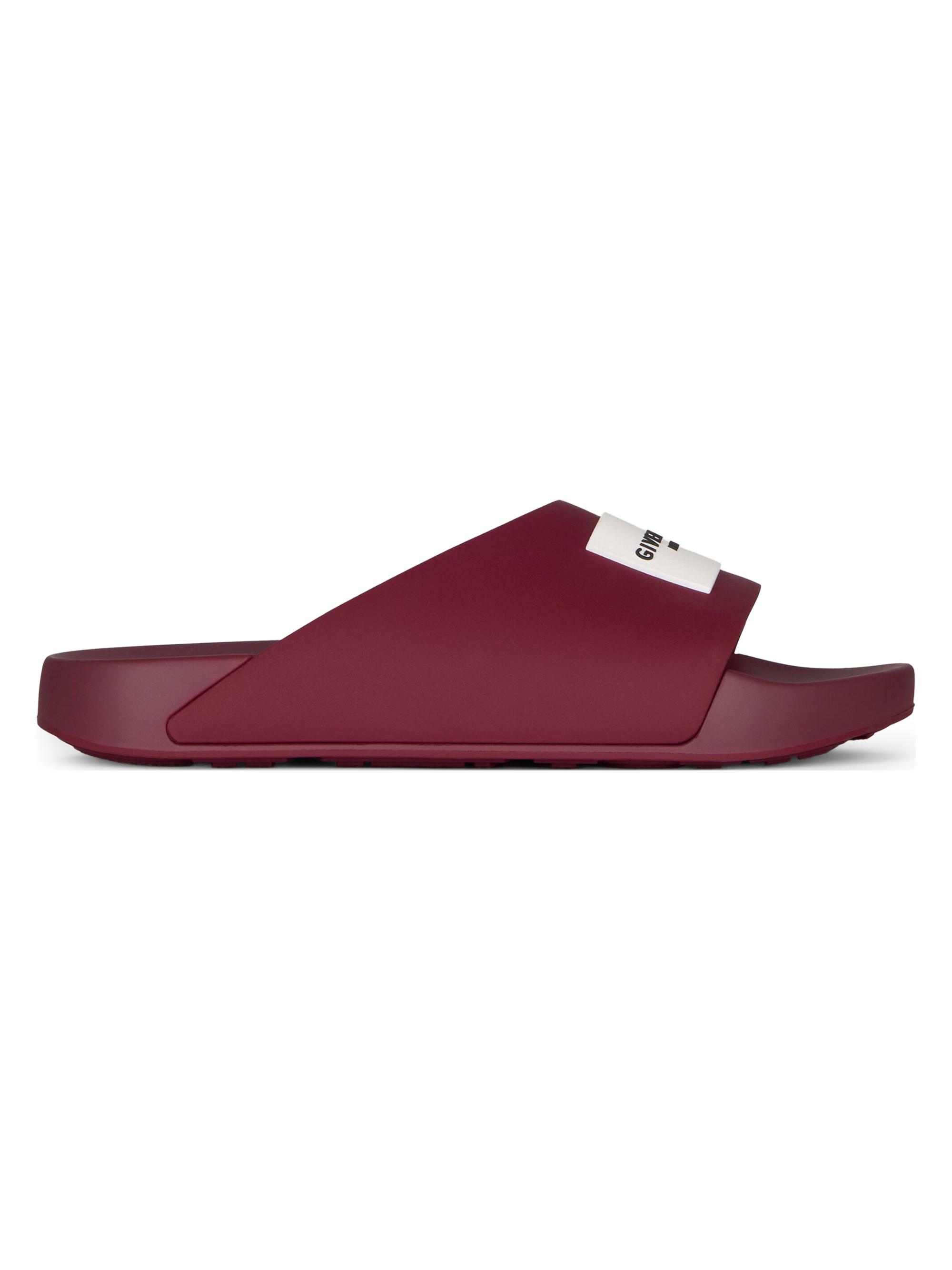 Givenchy Women's Label Flat Mules in Rubber - Red Cherry