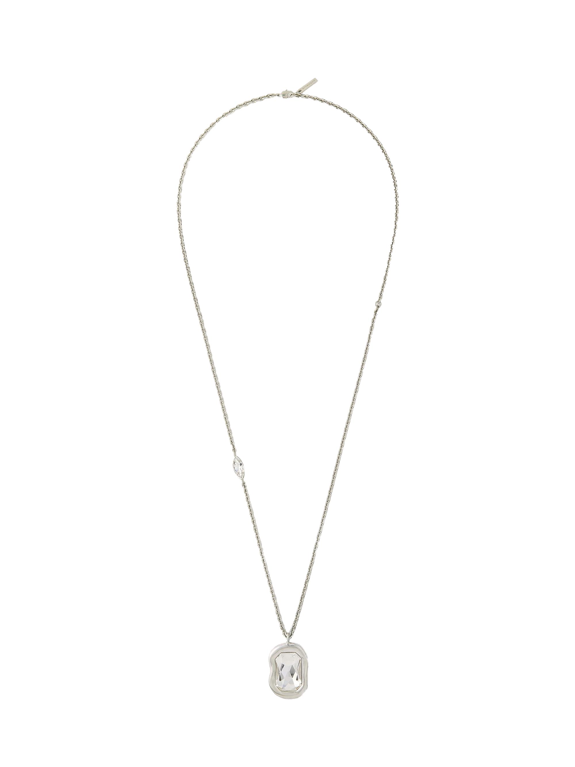 Givenchy Women's Sculptural Crystal Necklace in Metal and Crystal - Antic Silvery