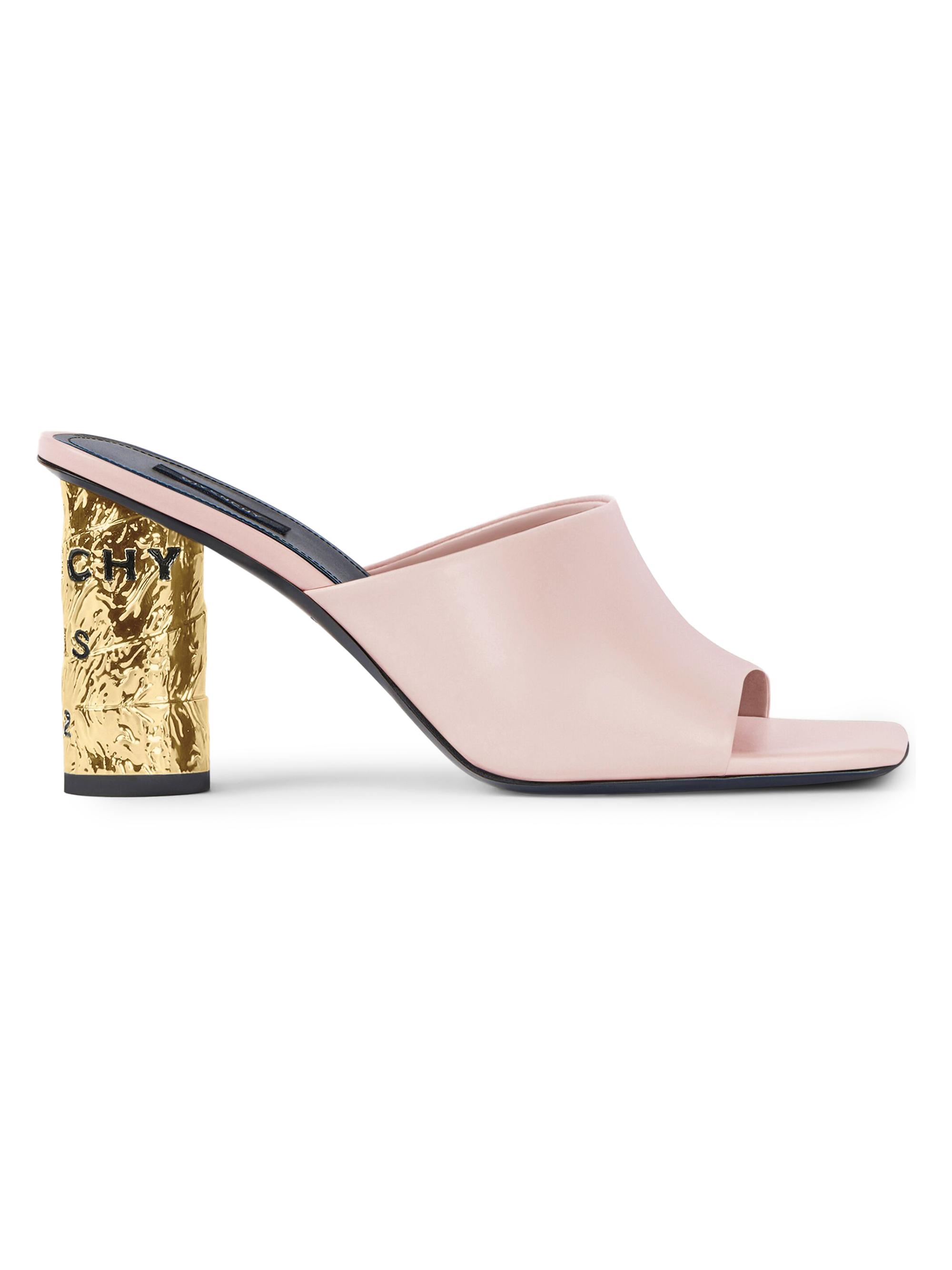 Givenchy Women's Tape Heeled Mules in Leather - Silk Pink