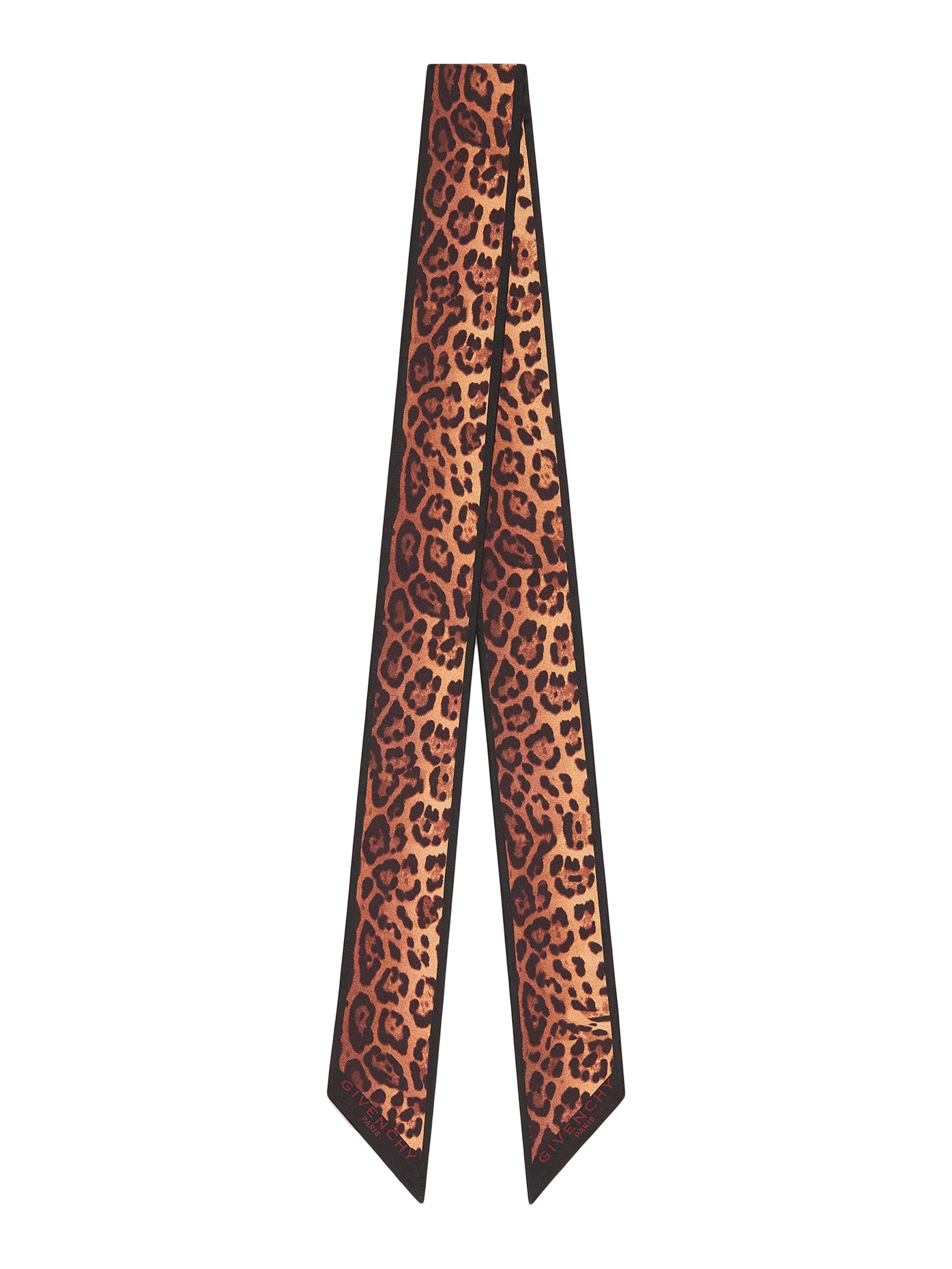 Givenchy Women's Bandeau in Silk with Leopard Print - Brown Black