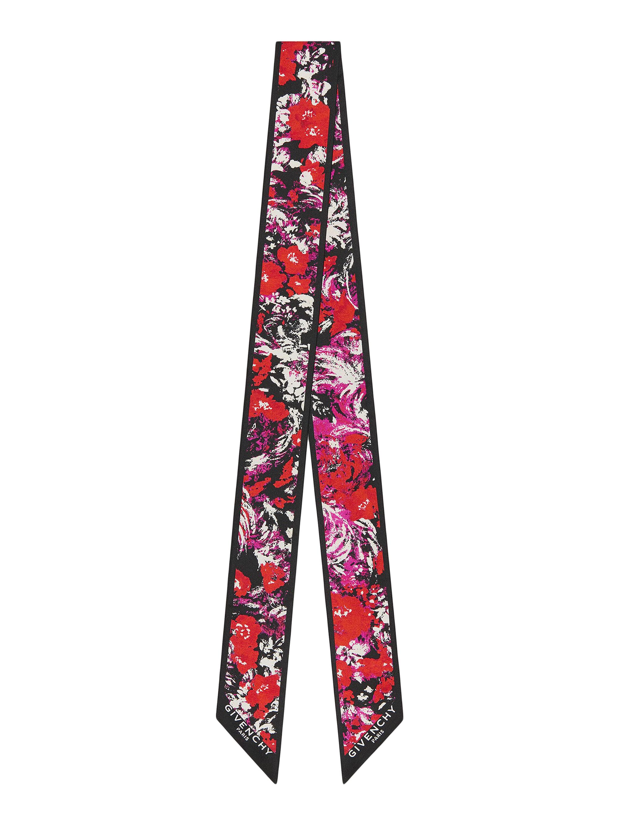 Givenchy Women's Bandeau in Silk with Floral Print - Black Fuchsia