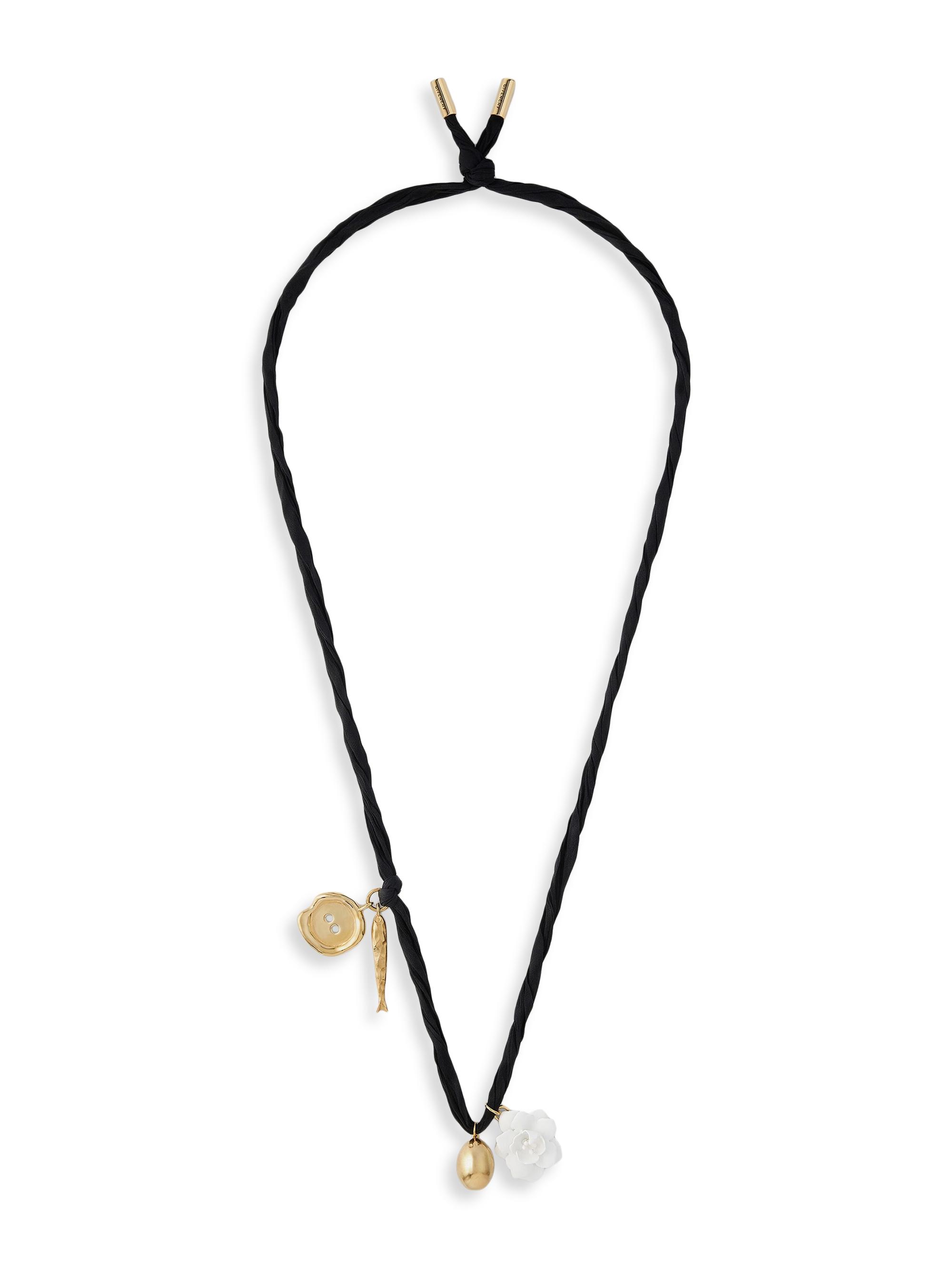 Givenchy Women's Lucky Charms Necklace in Silk, Metal and Enamel - Golden Yellow