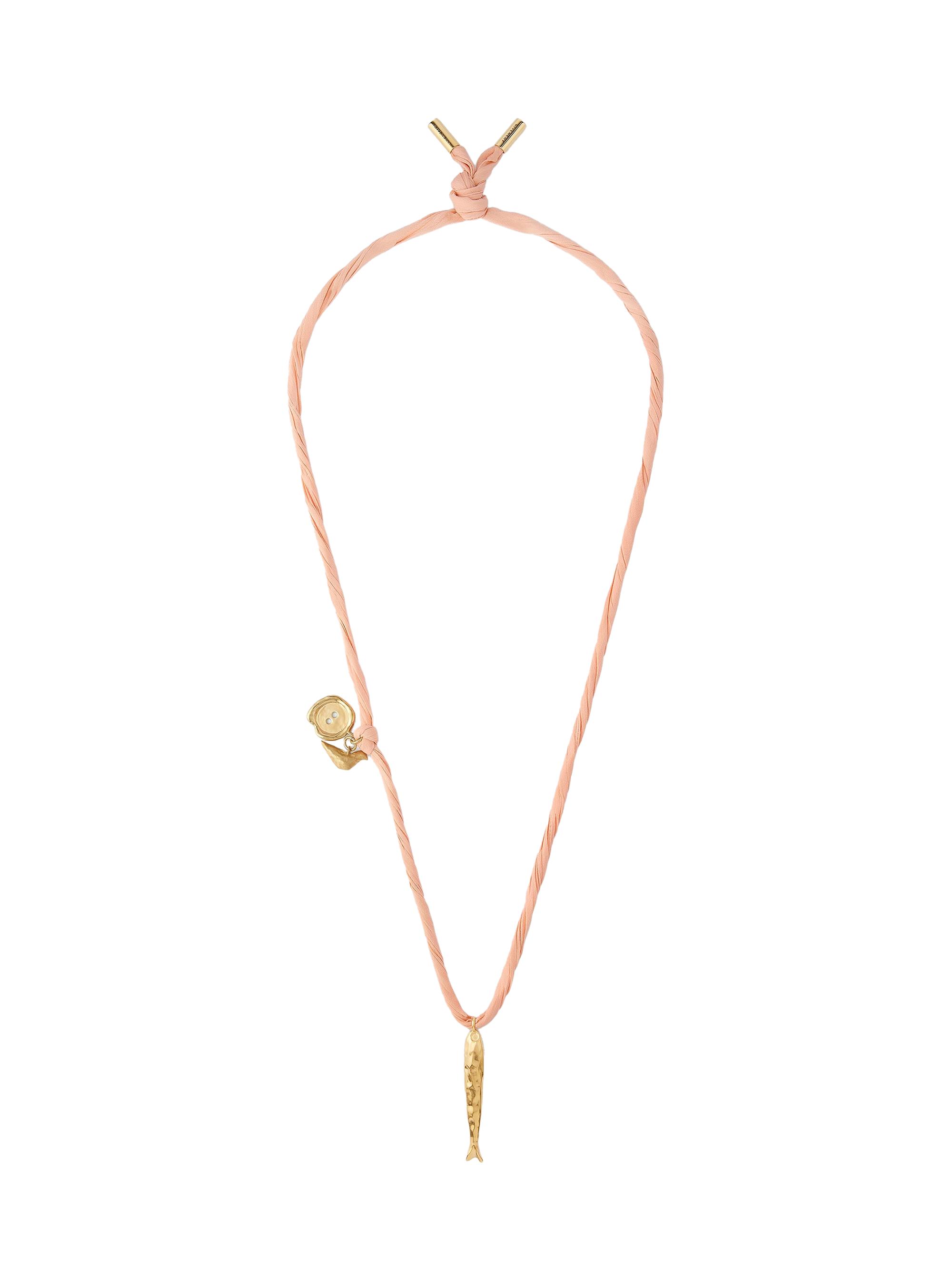Givenchy Women's Lucky Charms Necklace in Silk and Metal - Golden Yellow