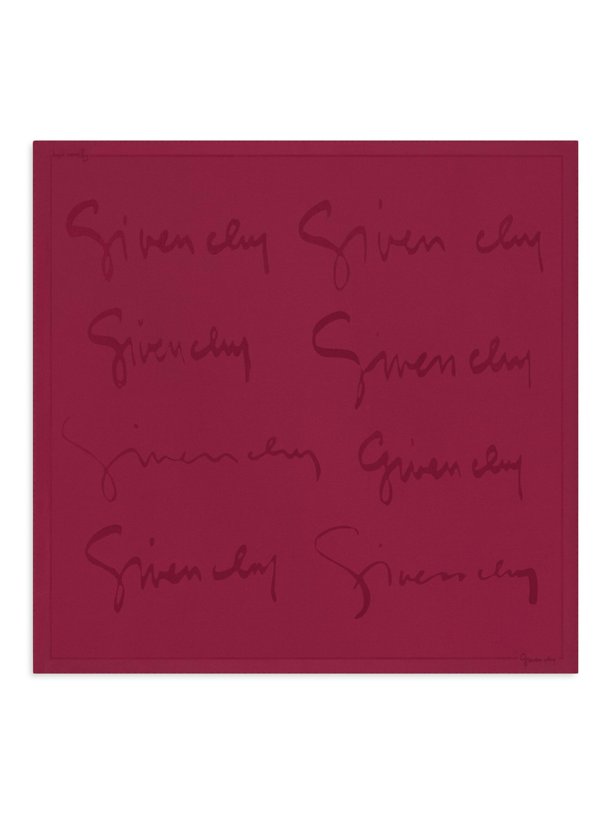 Givenchy Women's Square in Silk Jacquard with Signature - Red Cherry