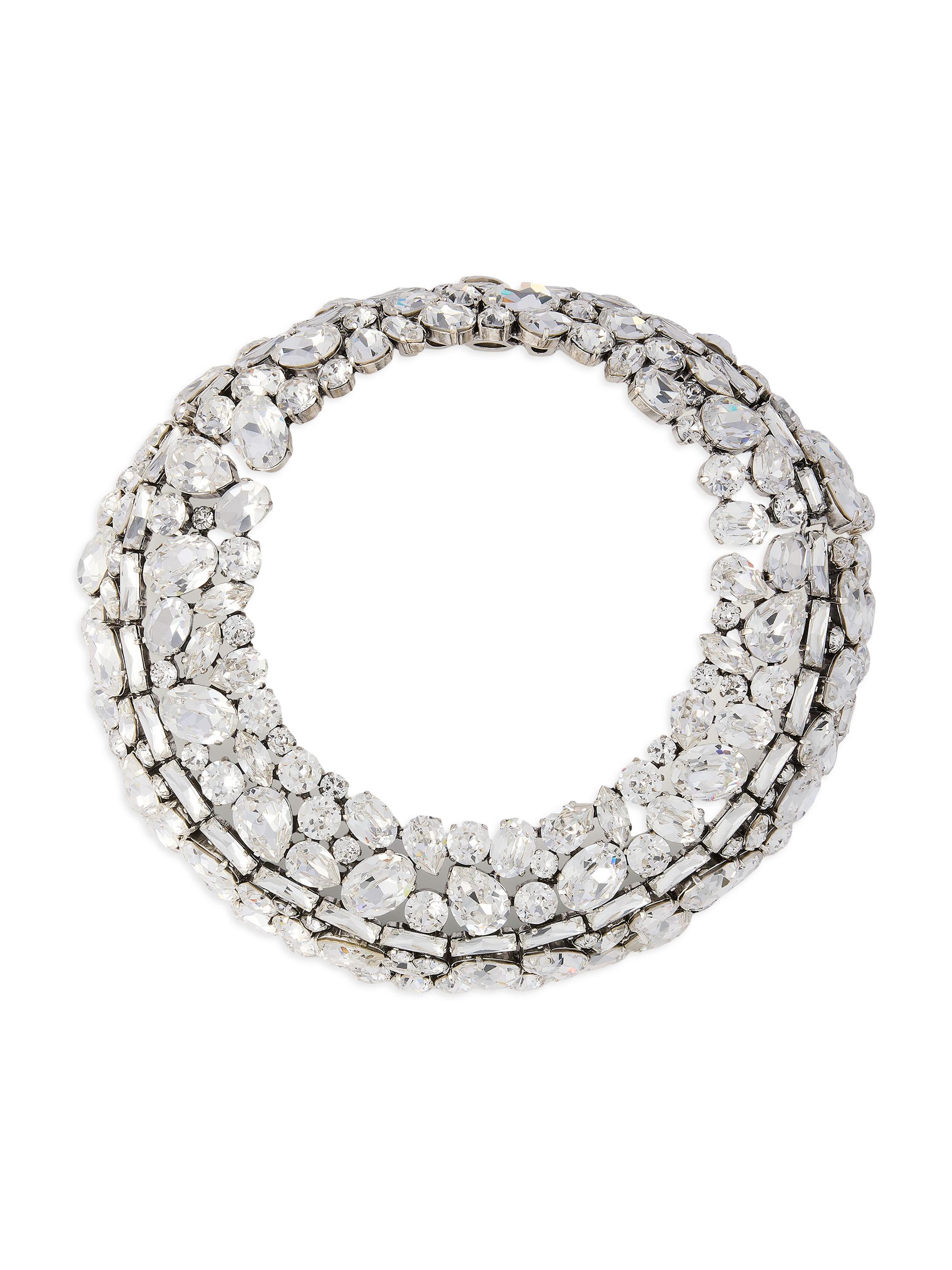 Givenchy Women's Bold Crystals Torque Necklace in Metal and Crystals - Silvery