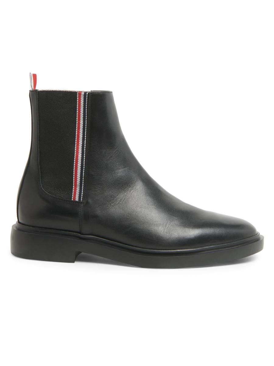 Thom Browne Men's Novelty Leather Chelsea Boots In Black