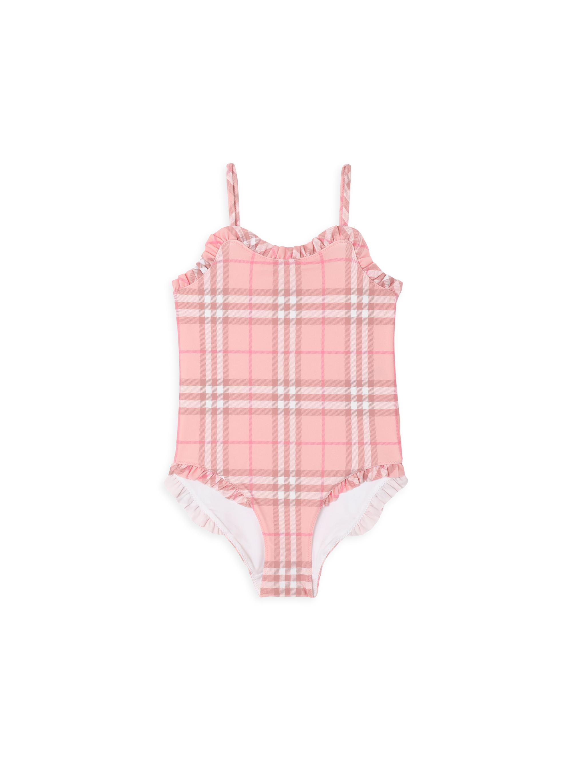 Burberry Little Girl's & Girl's Check One-Piece Swimsuit - Peony Pink