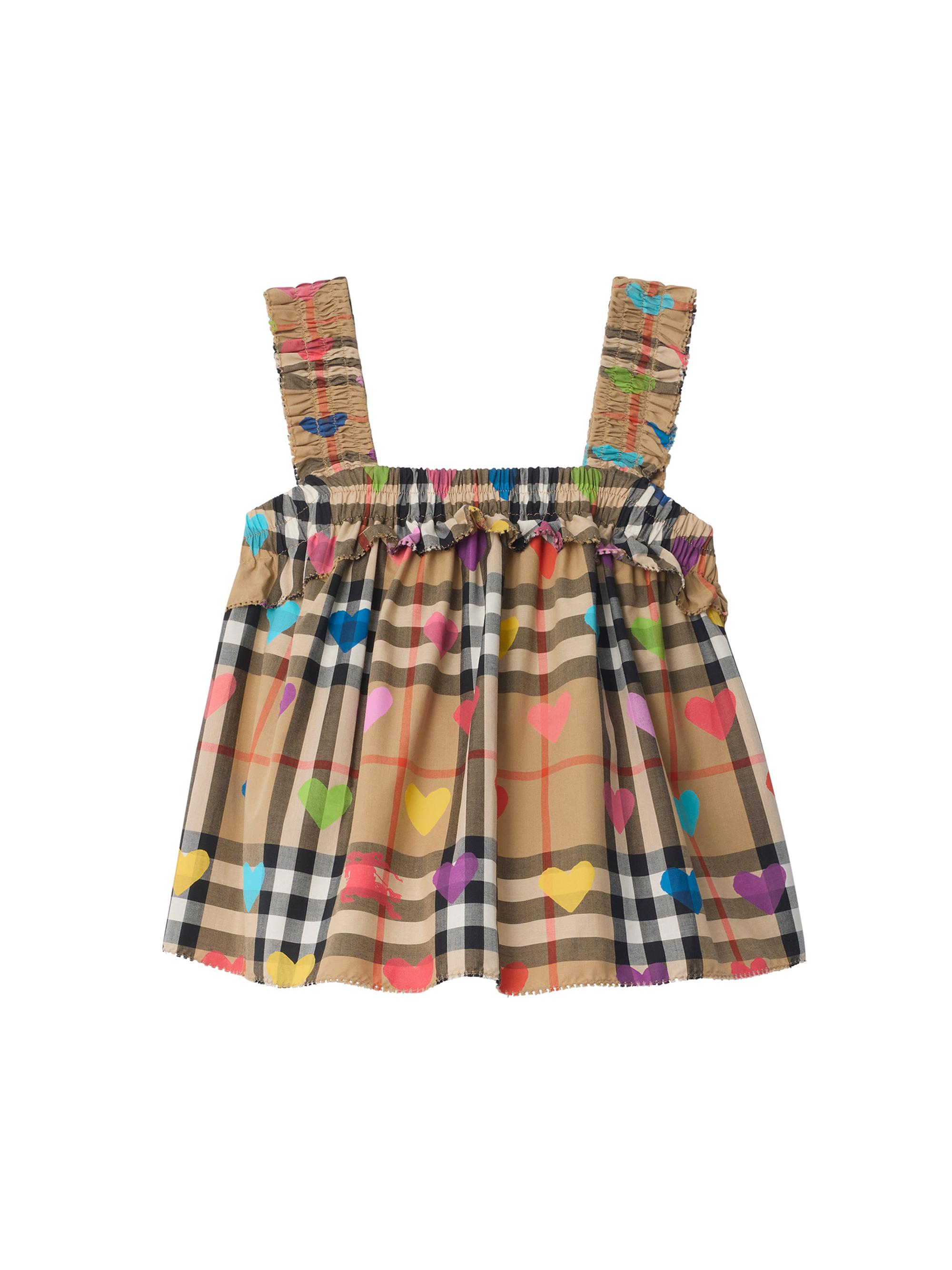 Burberry Baby Girl's, Little Girl's & Girl's Gabi Check Heart Top - Sand 12 Months