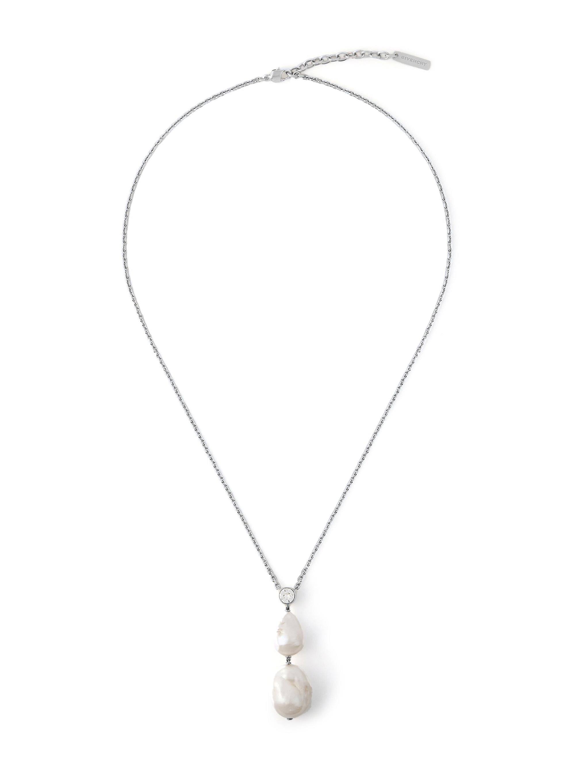 Givenchy Women's Crystal Pearl Necklace in Metal Crystals and Pearls - White Silvery