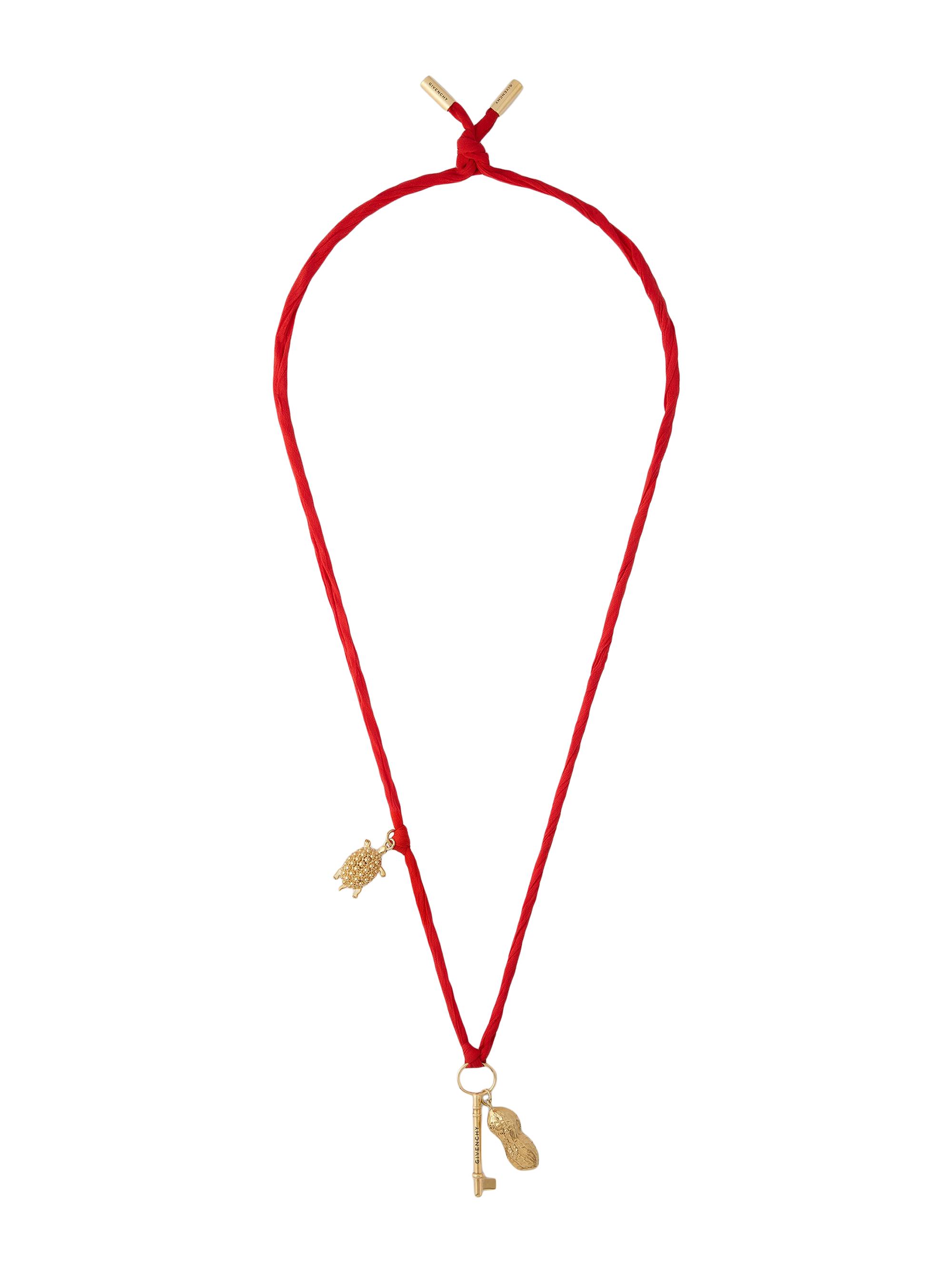 Givenchy Women's Lucky Charms Necklace in Silk and Metal - Golden Yellow