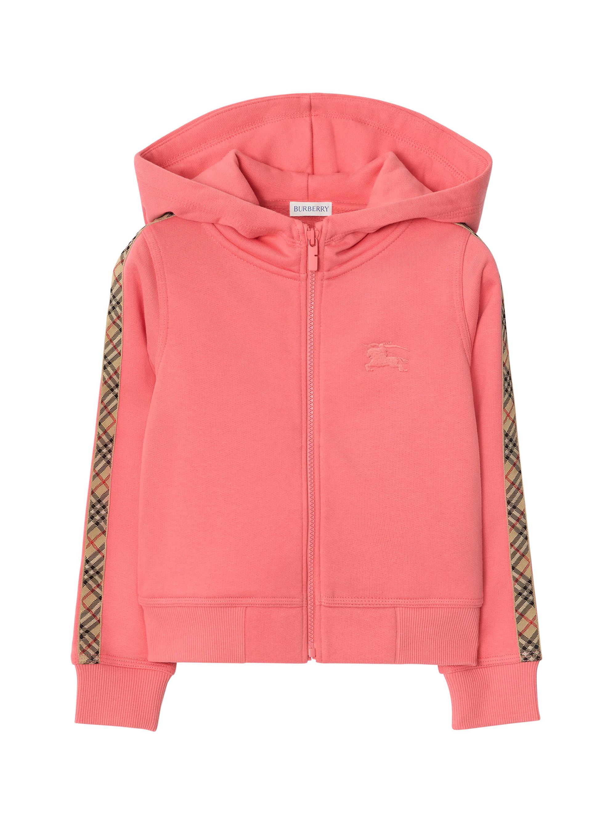 Burberry Baby Girl's, Little Girl's & Girl's Elin Check Tape Full-Zip Hoodie - Pale Hibiscus