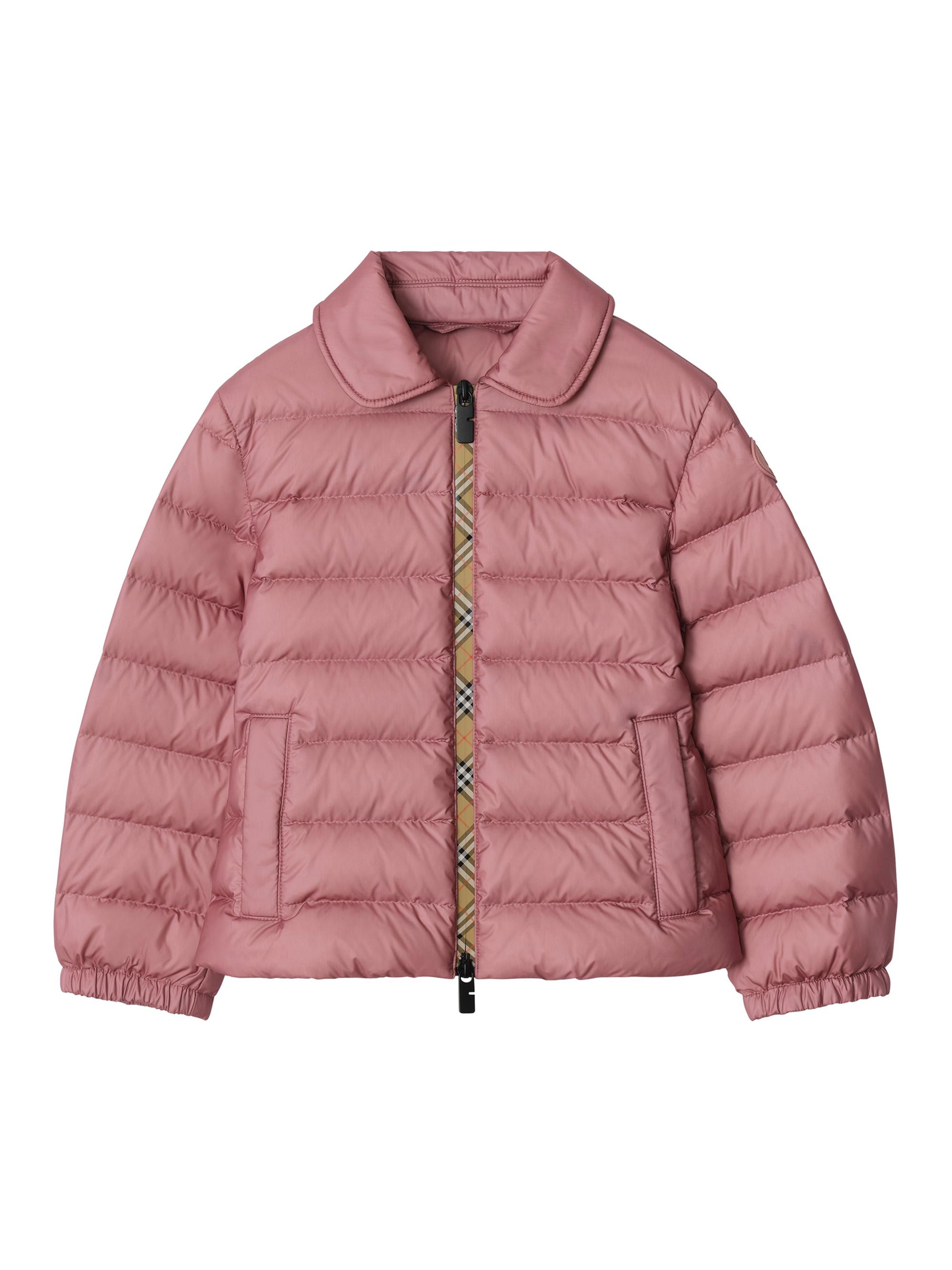 Burberry Little Girl's & Girl's Vanessa Check Zip Down Puffer Jacket - Sweetpea Pink