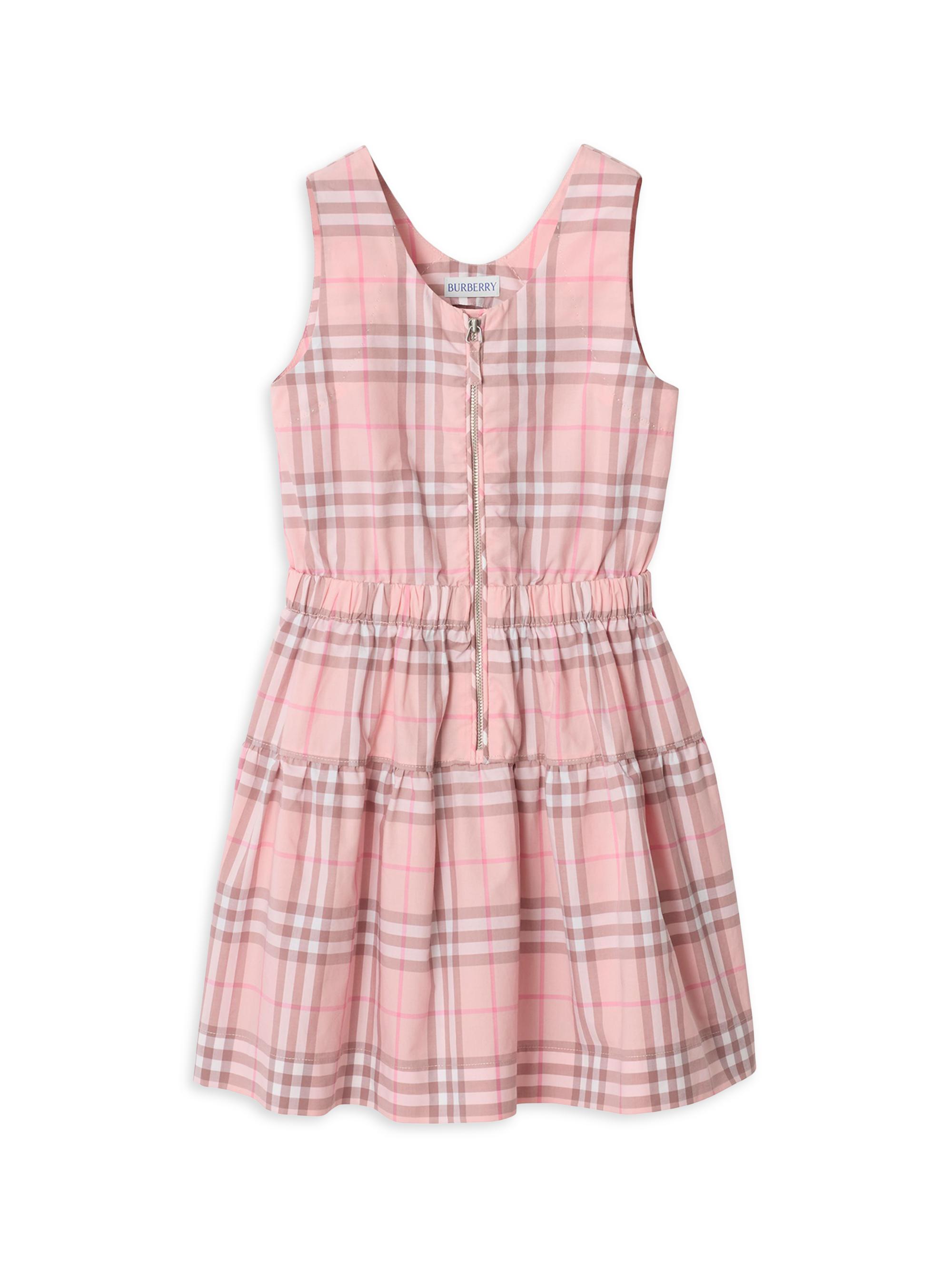 Burberry Little Girl's & Girl's Raven Check Zip-Front Dress - Peony Pink