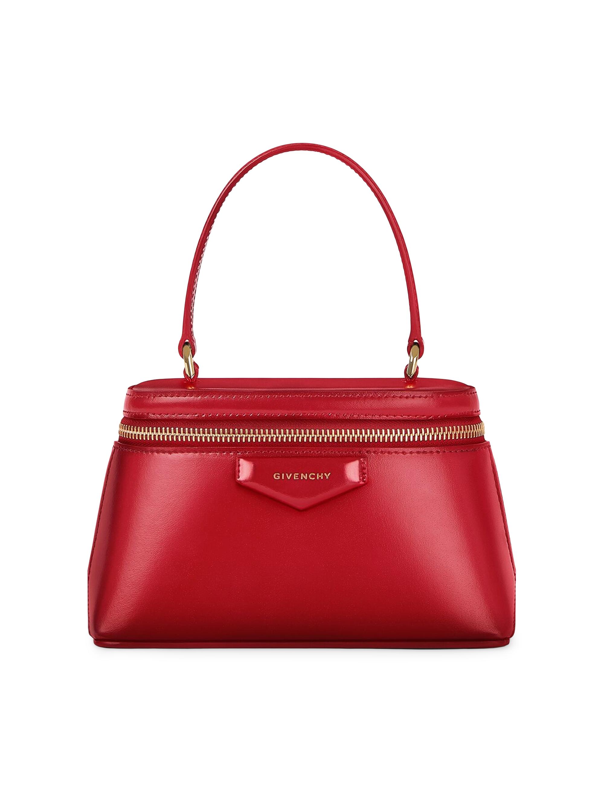 Givenchy Women's Antigona Vanity Bag in Box Leather with Chain - Vermillon