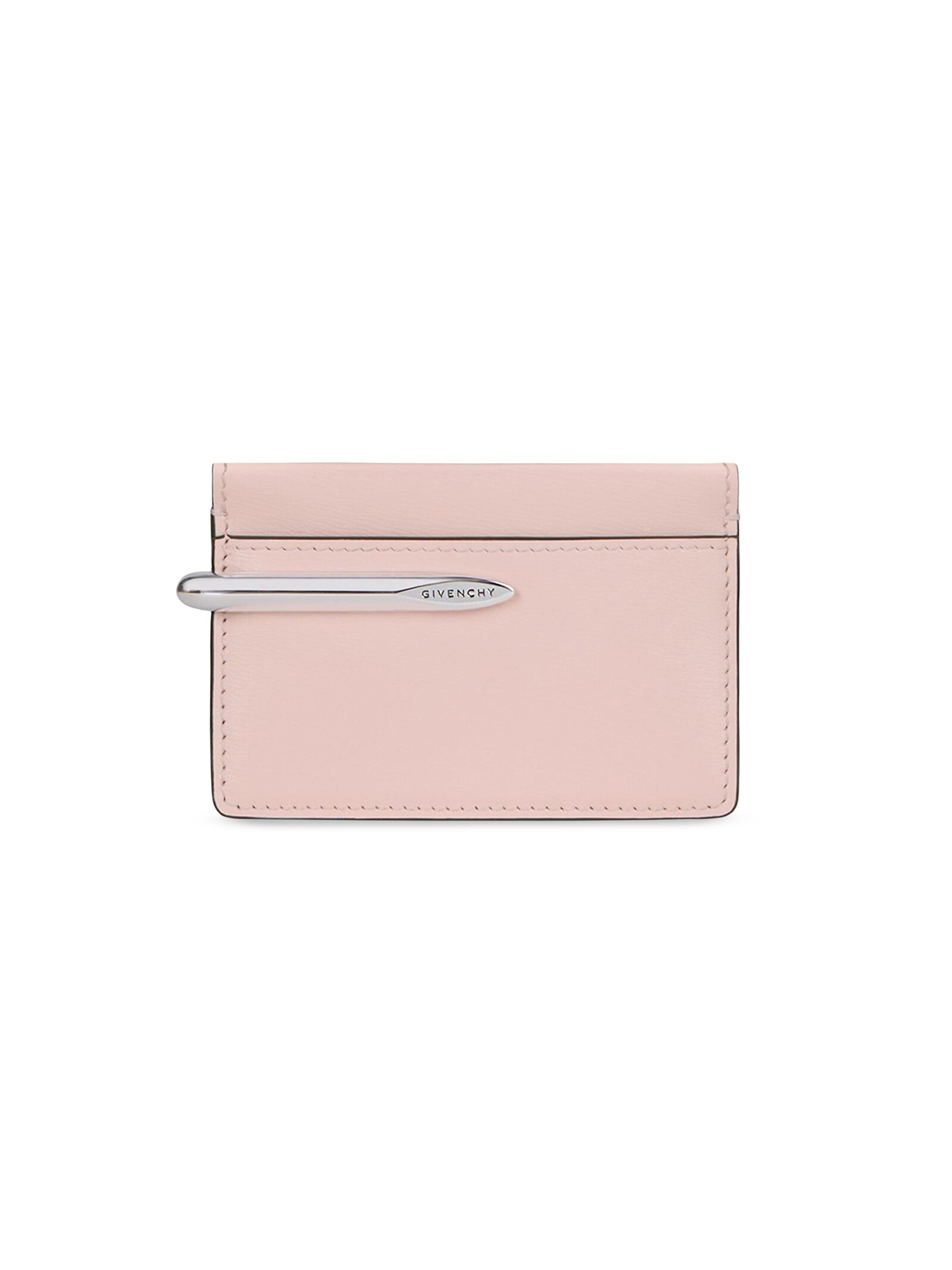 Givenchy Women's Pinch Card Holder in Leather - Baby Pink