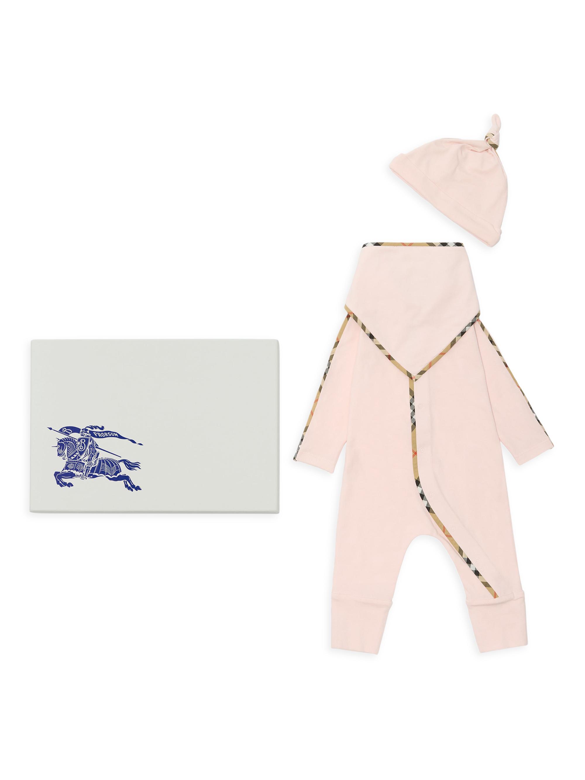 Burberry Baby Girl's Hamilton Coverall, Bib & Hat Set | Saks Fifth