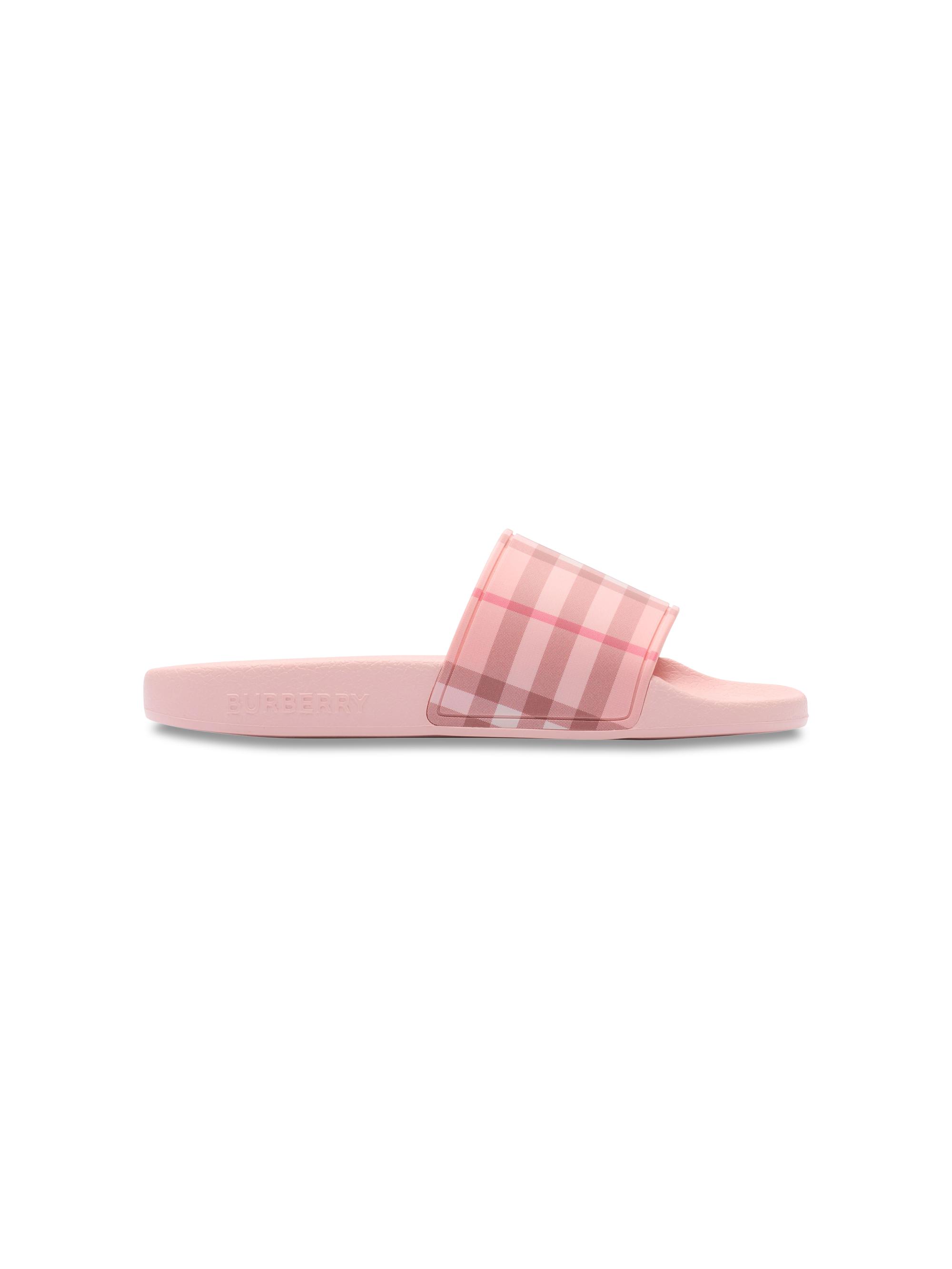 Burberry Little Girl's & Girl's Furley Check Pool Slide Sandals - Peony Pink 3.5 (Child)