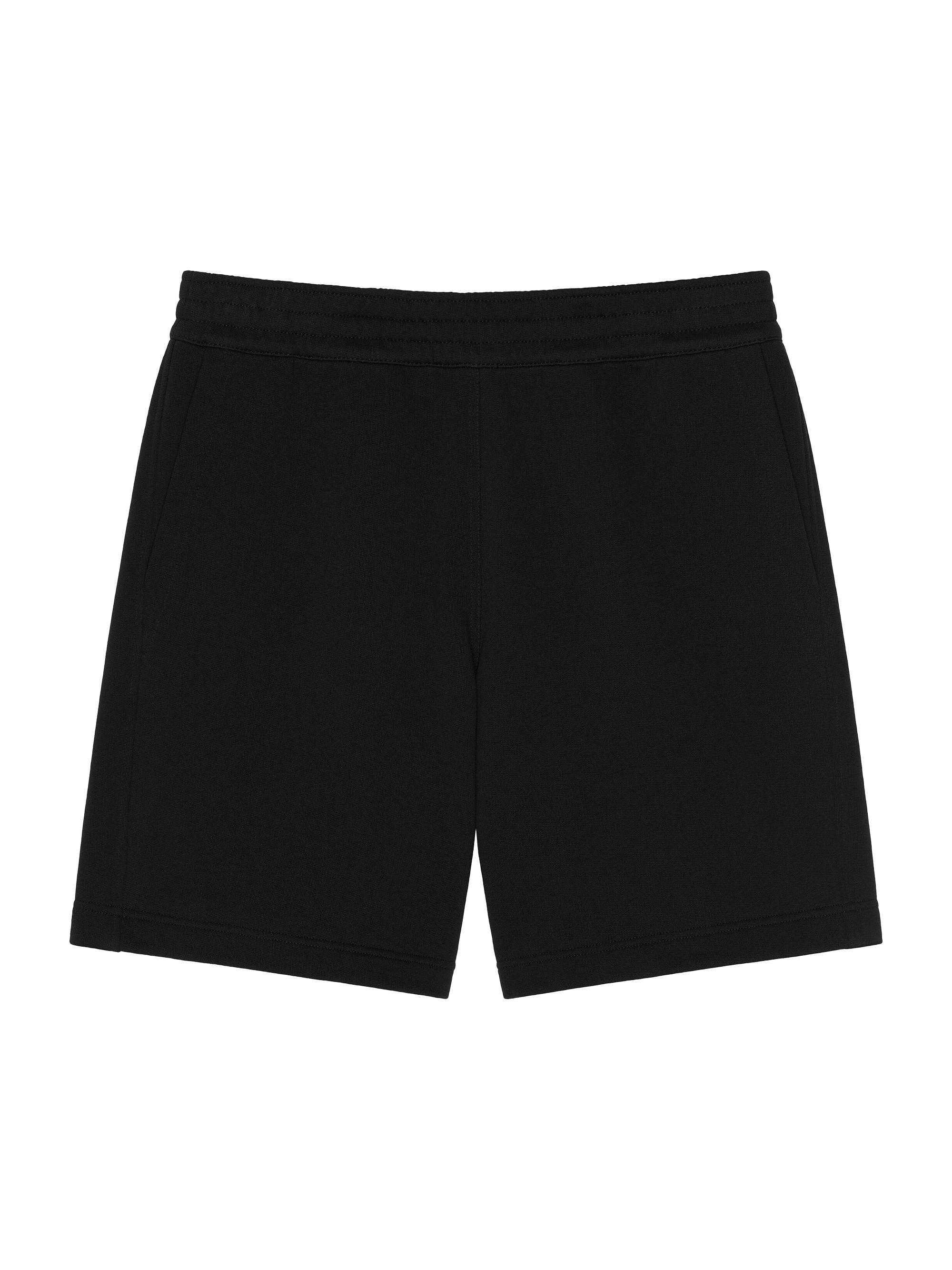 Givenchy Men's Bermuda Shorts in Fleece with Paris Gros Grain - Dark Navy
