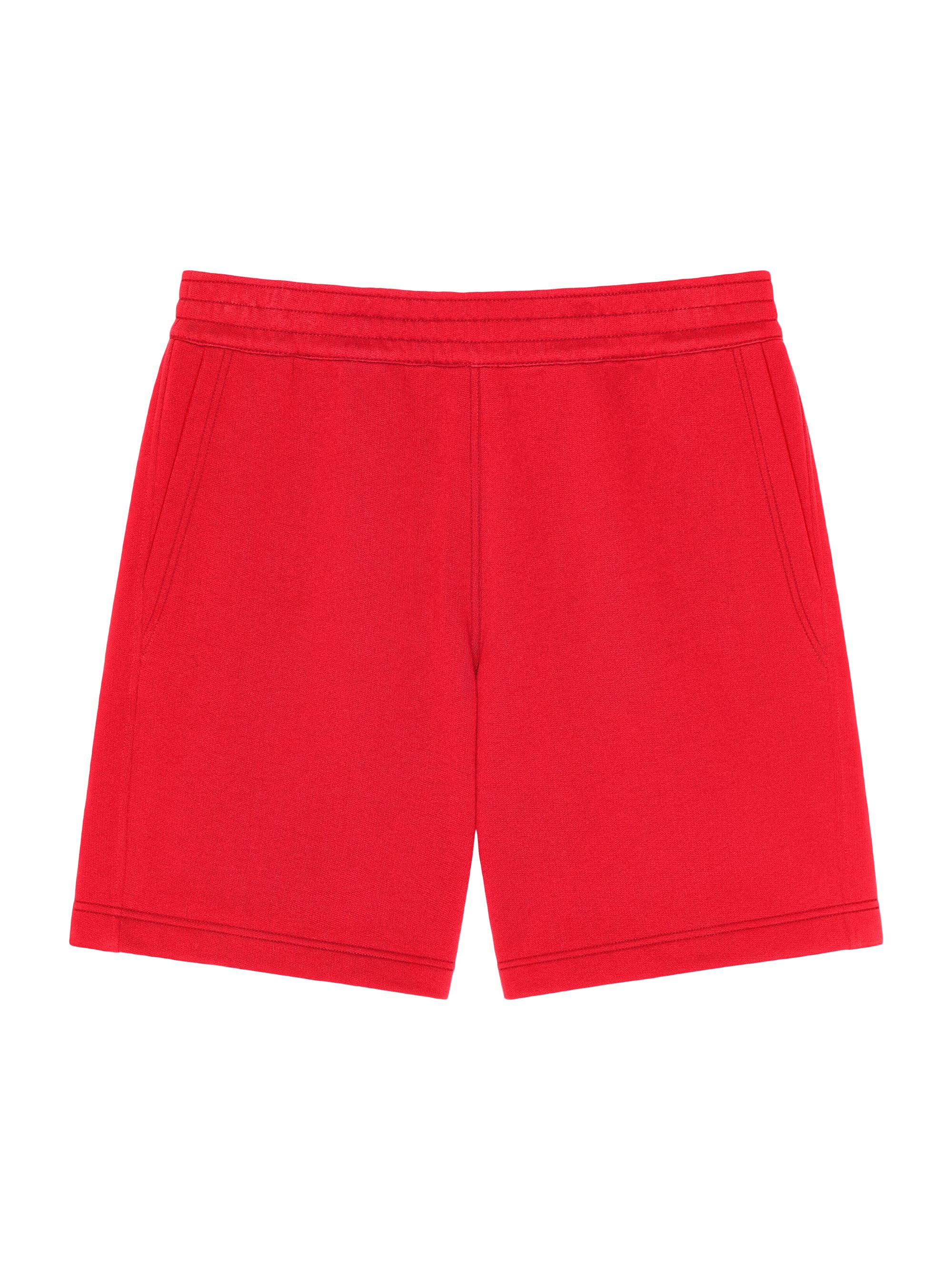Givenchy Men's Bermuda Shorts in Fleece with Paris Gros Grain - Vermillon