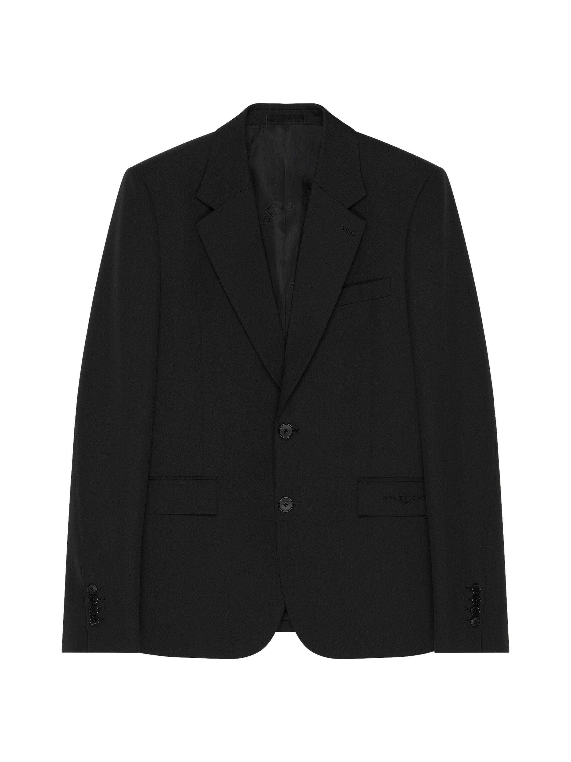Givenchy Men's Single-Breasted Regular Jacket in Wool - Black