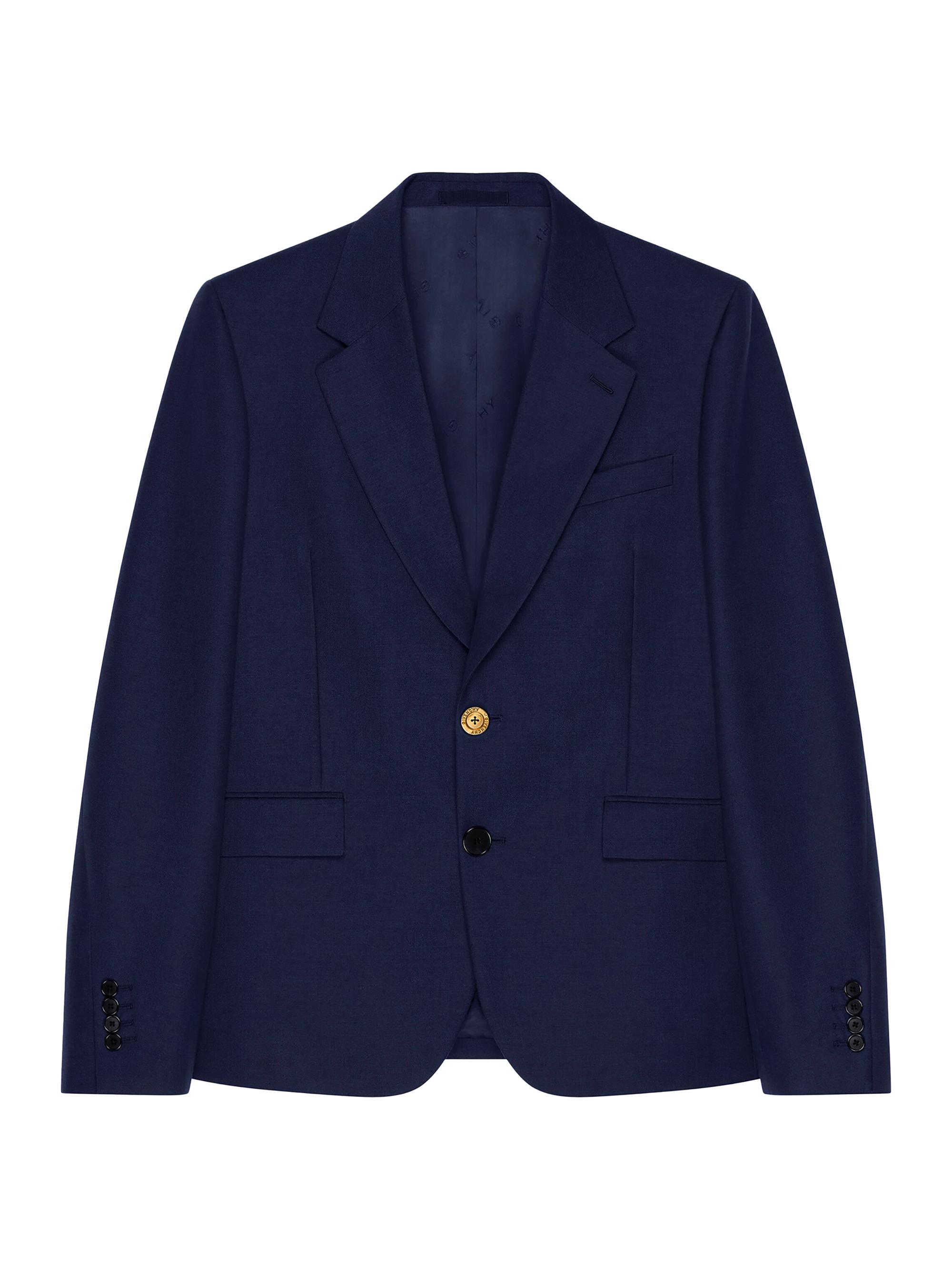 Givenchy Men's Single-Breasted Blazer in Wool and Mohair - Navy