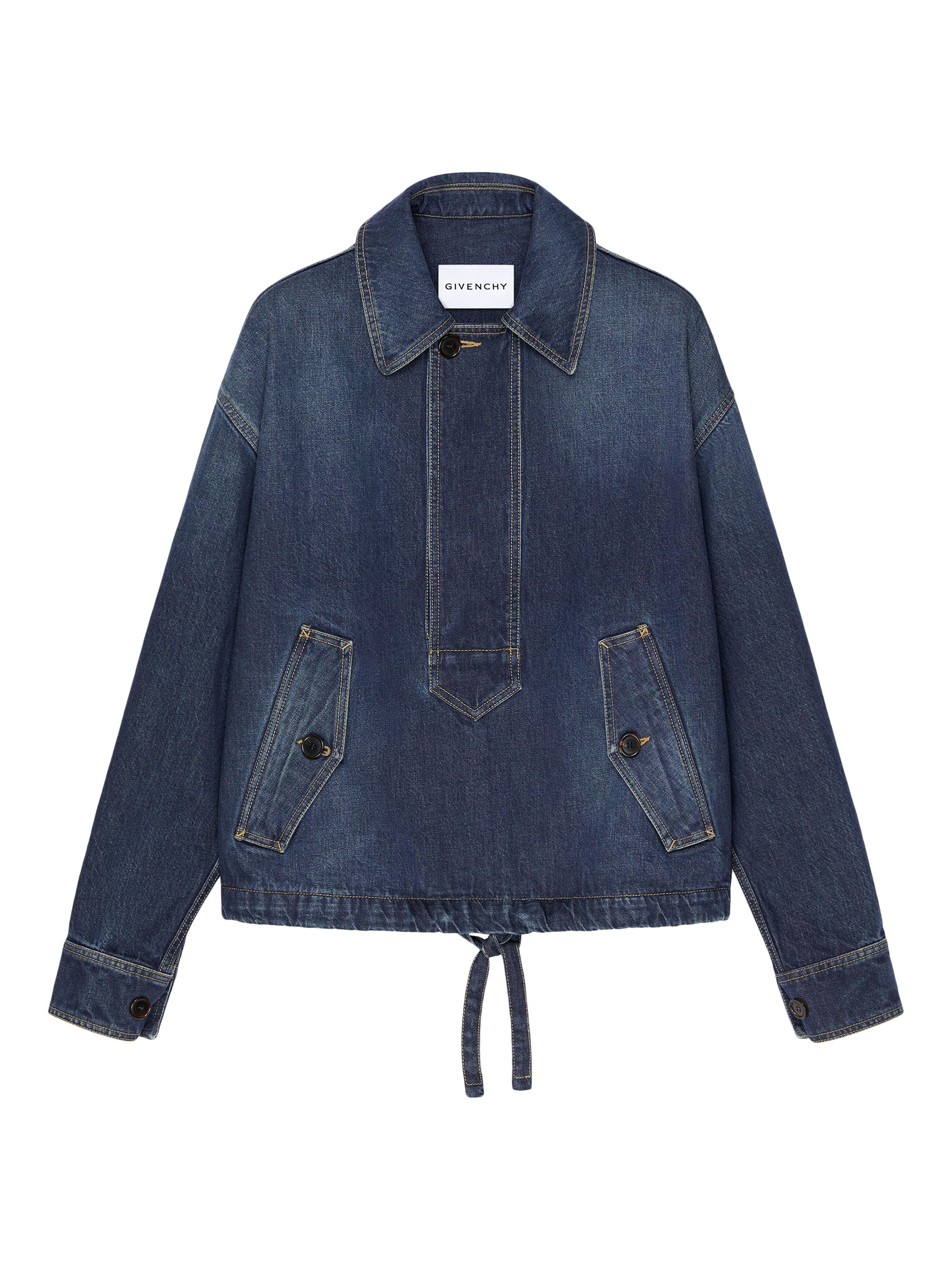 Givenchy Men's Smock Jacket in Raw Denim - Indigo Blue