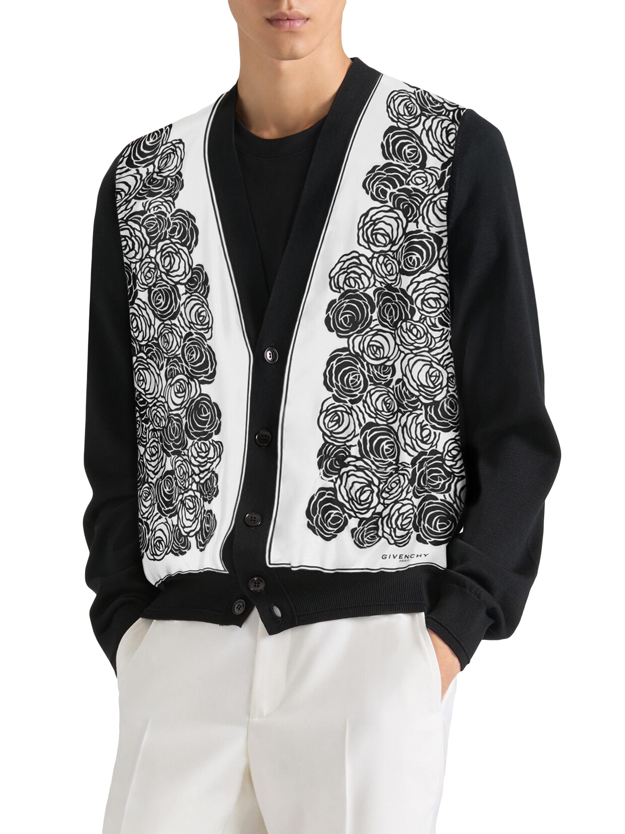 Givenchy Cardigan in Cotton Knit with Flowers Print | Saks Fifth