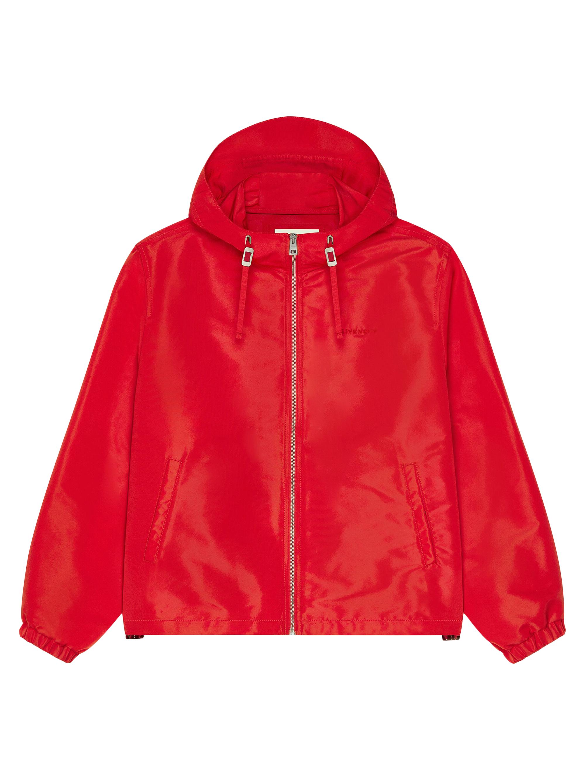 Givenchy Men's Windbreaker Jacket in Polyfaille Embroidered Paris - Poppy Red | Thumbnail 3