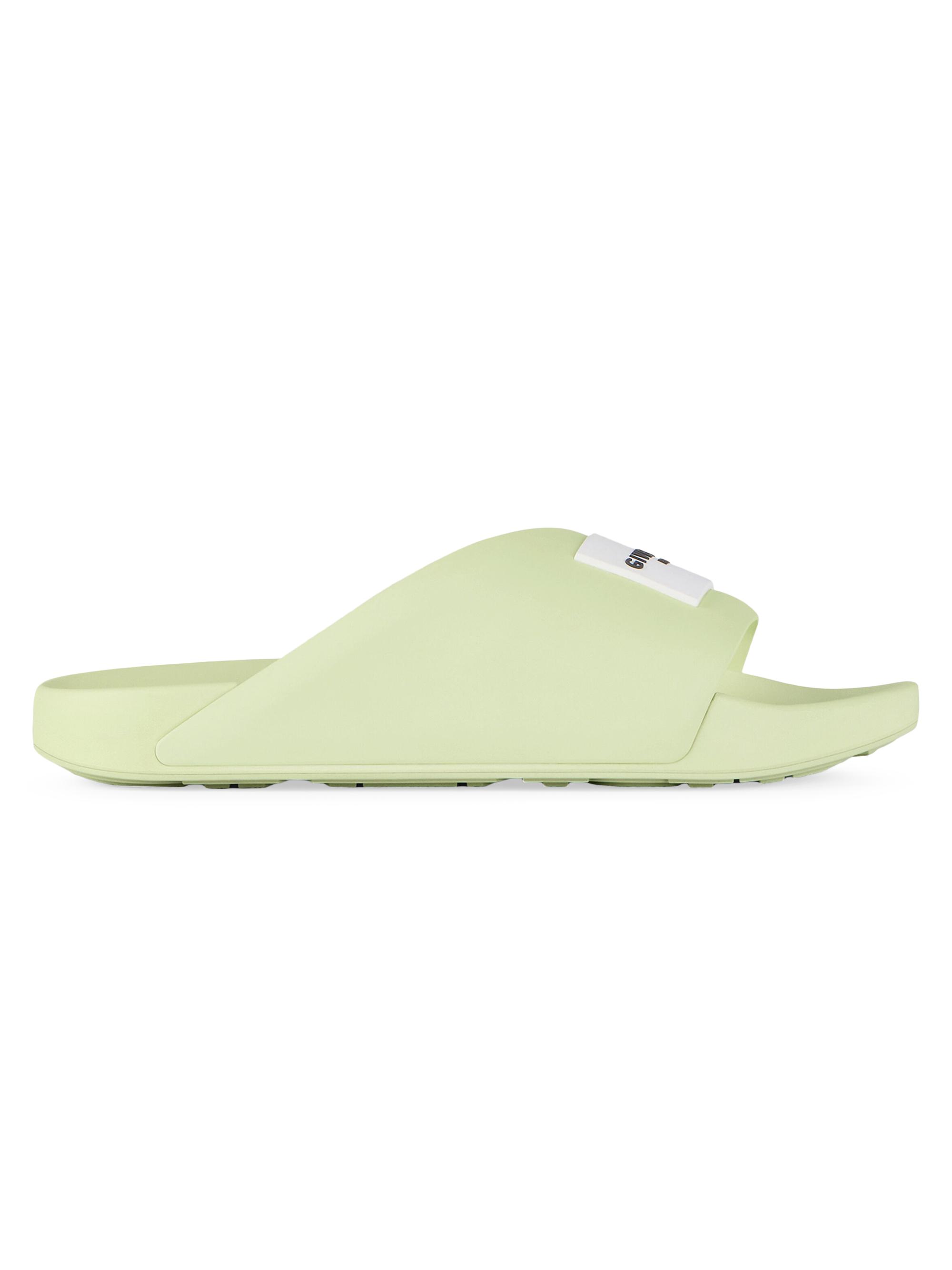 Givenchy Men's Label Slide Flat Mules in Rubber - Pale Green
