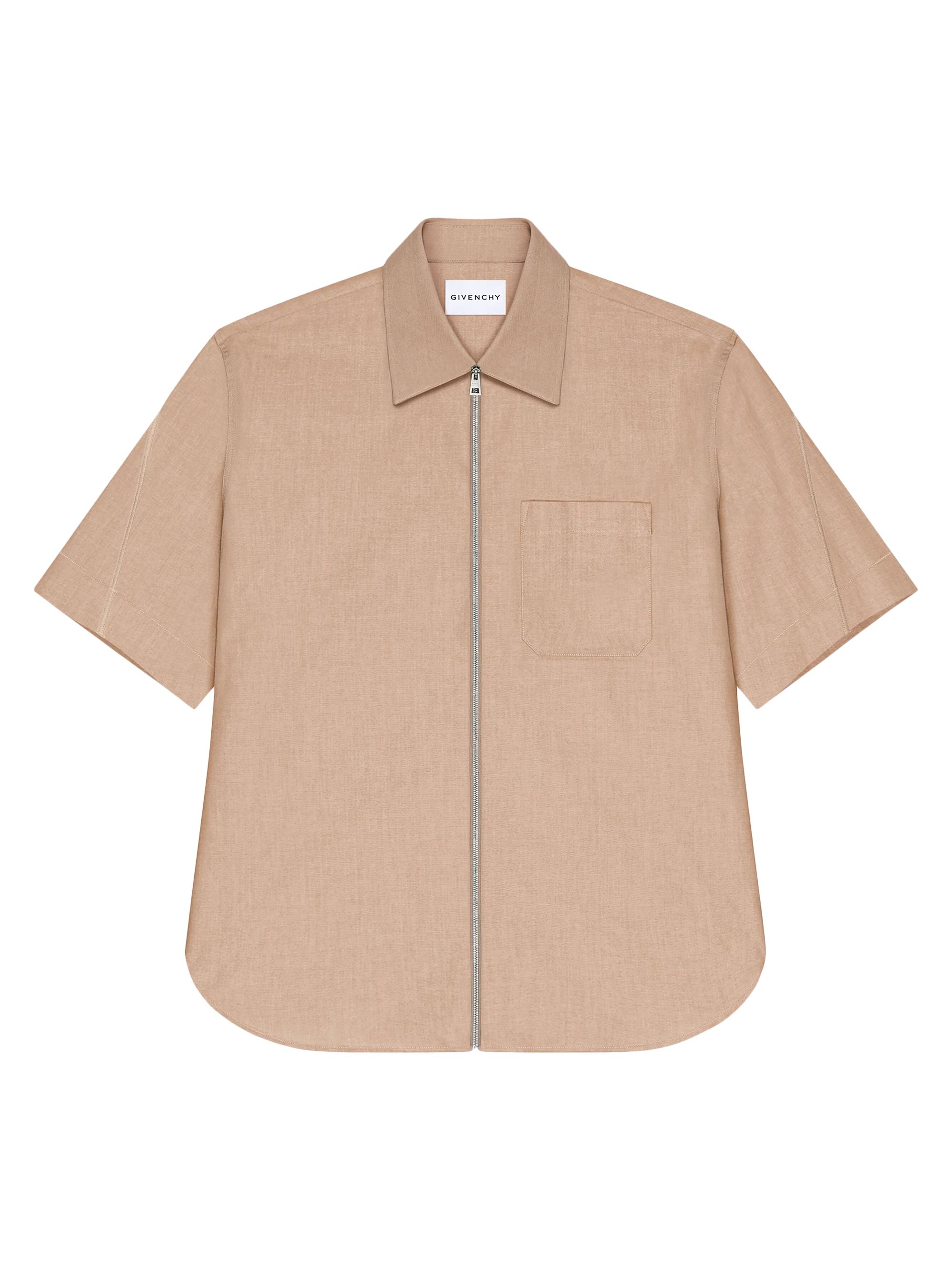 Givenchy Men's Couture Seam Zipped Shirt - Beige