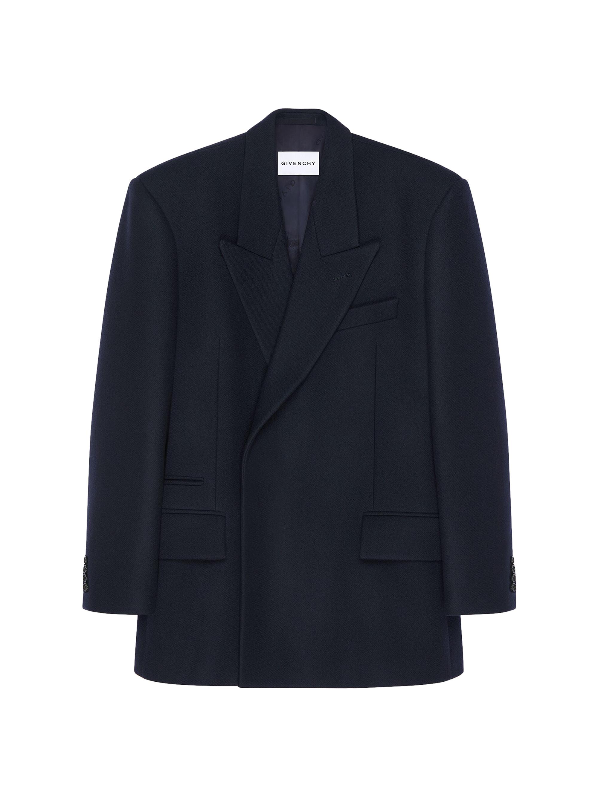 Givenchy Men's Deconstructed Peaked Lapel Jacket in Wool - Dark Navy