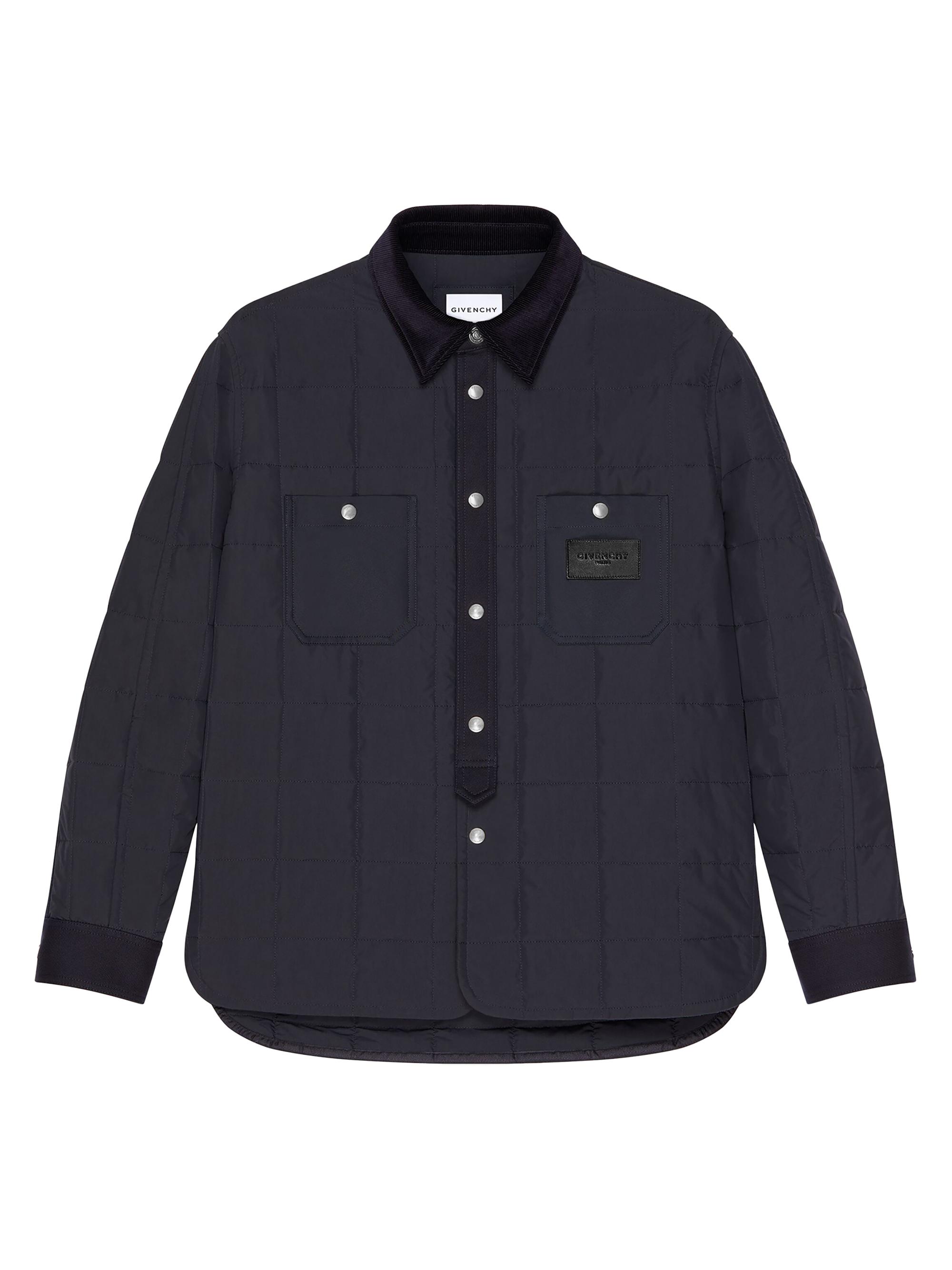 Givenchy Men's Couture Seam Quilted Overshirt Paris Patch - Navy