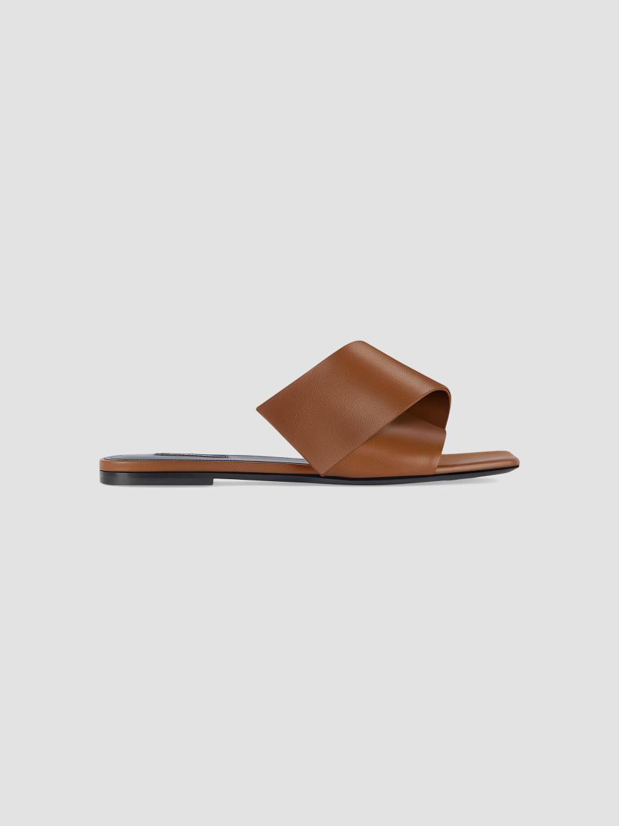Givenchy Sliced Square Flat Sandals in Leather | Saks Fifth Avenue