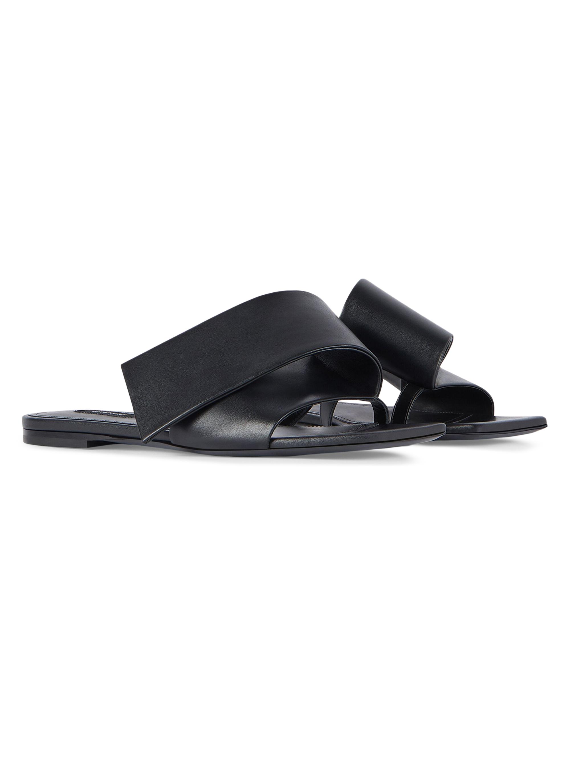 Givenchy Sliced Square Flat Sandals in Leather | Saks Fifth Avenue