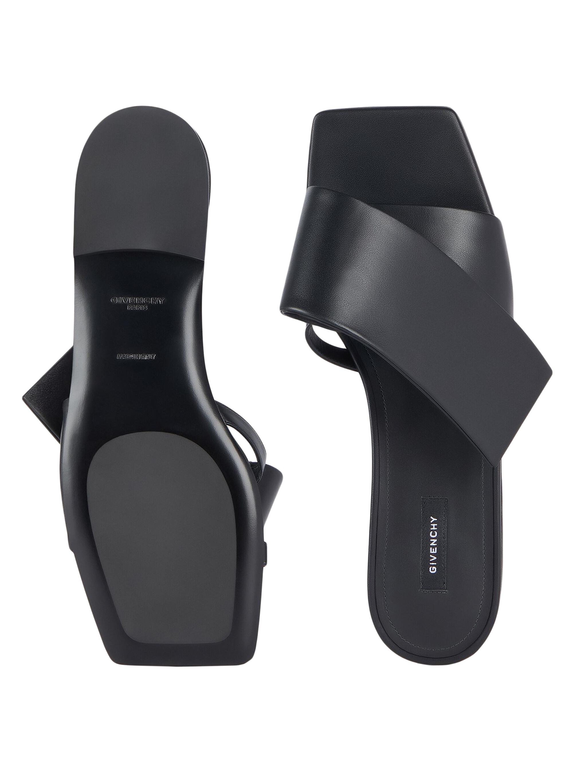 Givenchy Sliced Square Flat Sandals in Leather | Saks Fifth Avenue