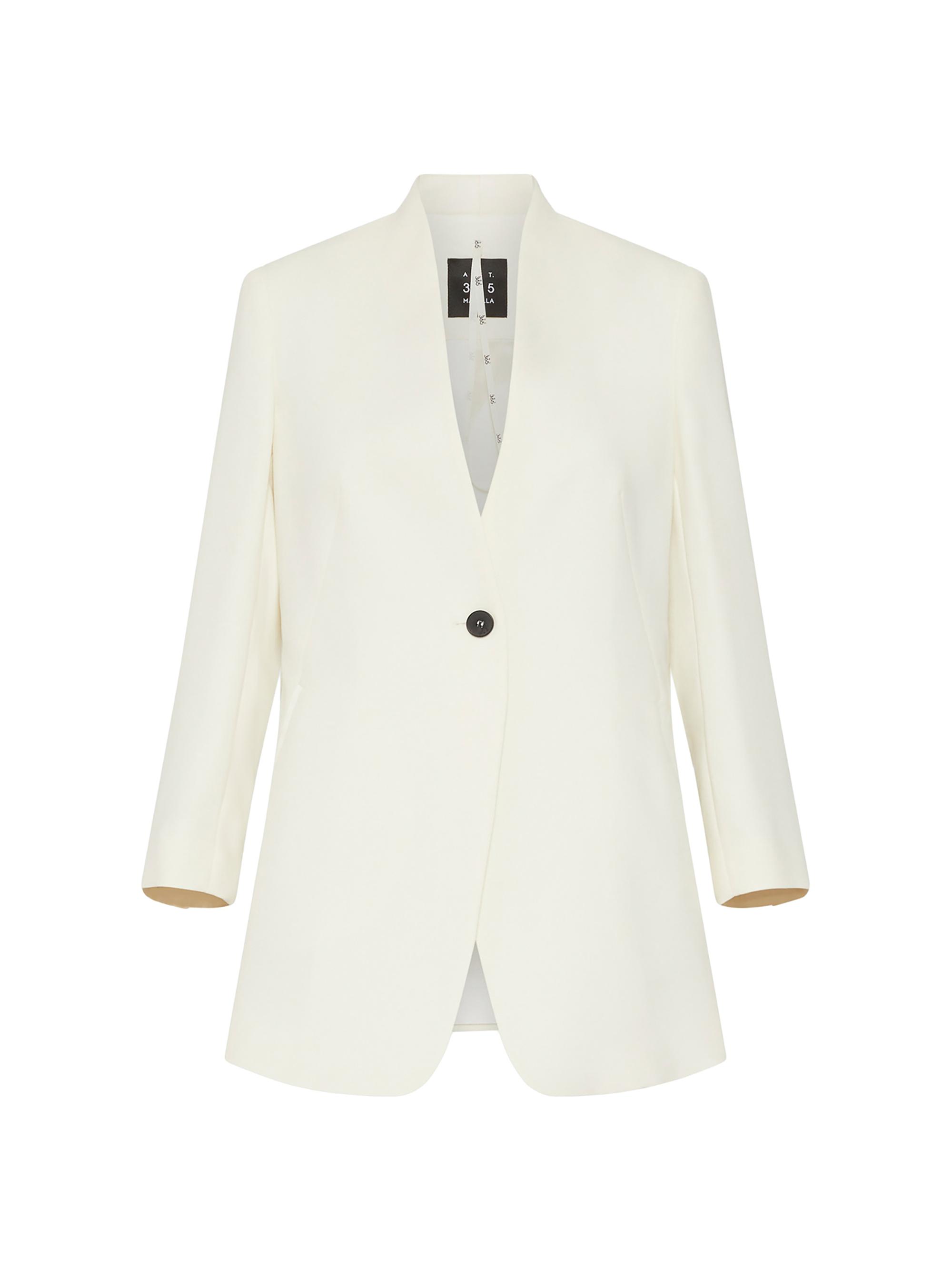Marella Women's Long Single Breasted Blazer - Wool White