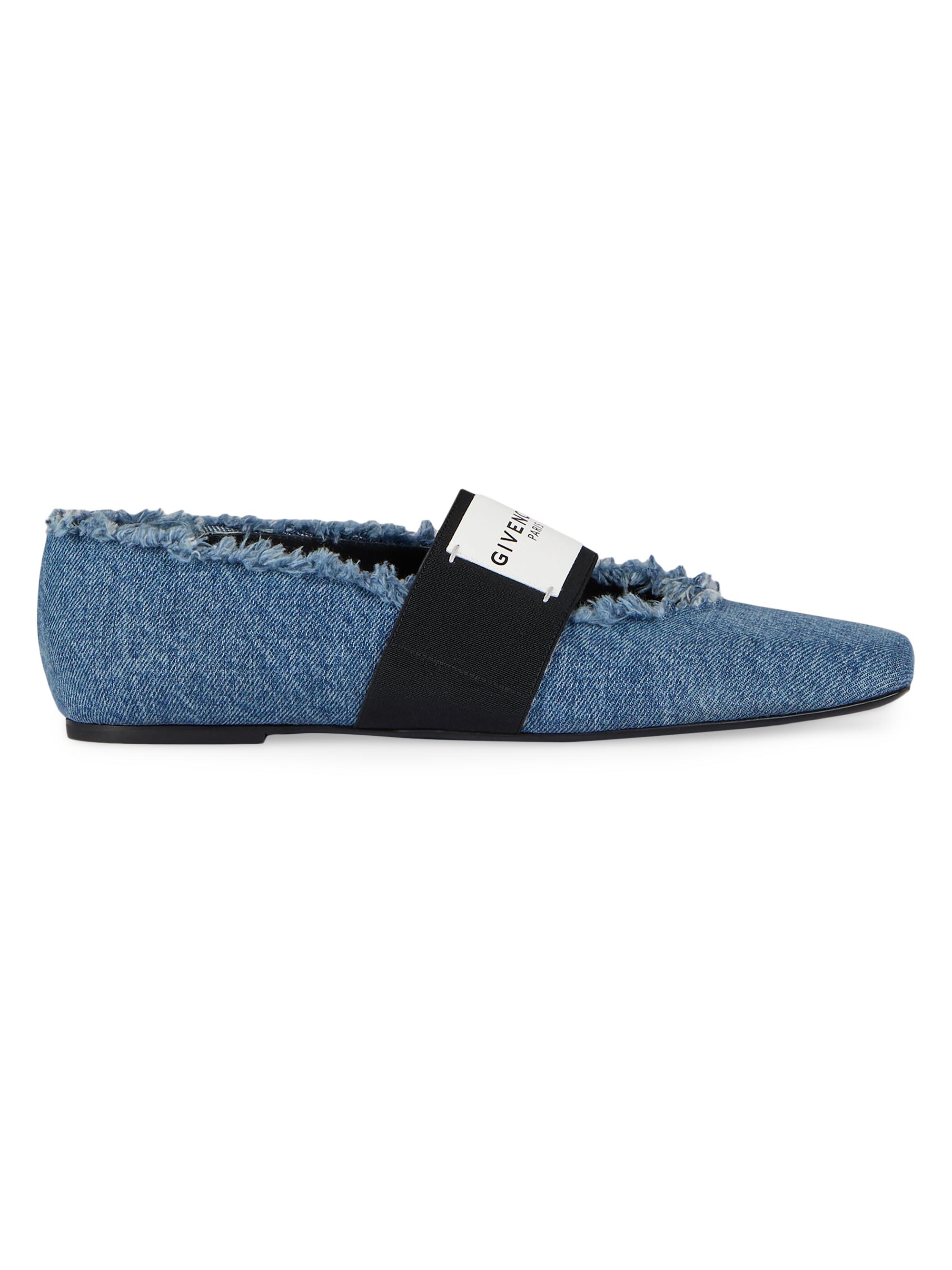 Givenchy Women's Sliced Square Ballerinas in Denim - Denim Blue