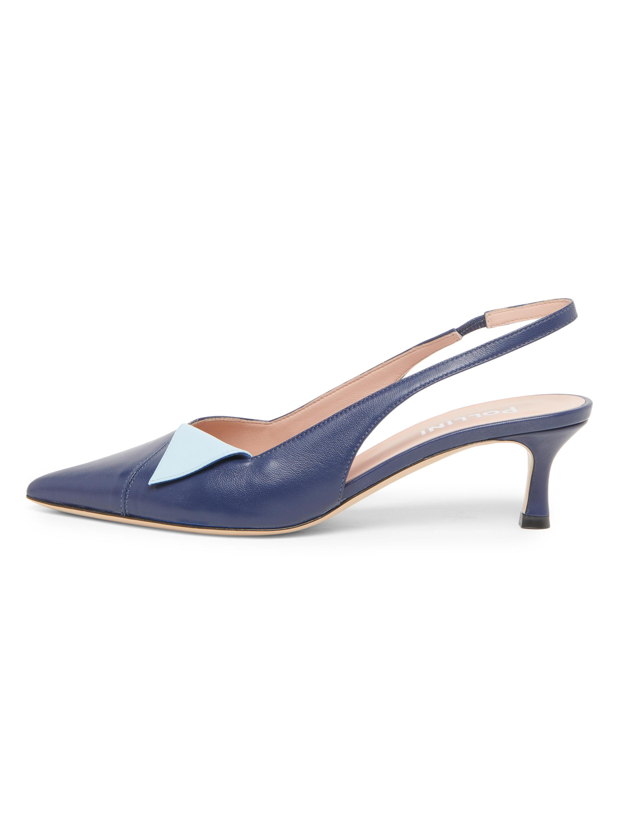 Pollini Women's Onda 55MM Leather Slingblack Pumps - Blue Water Colour