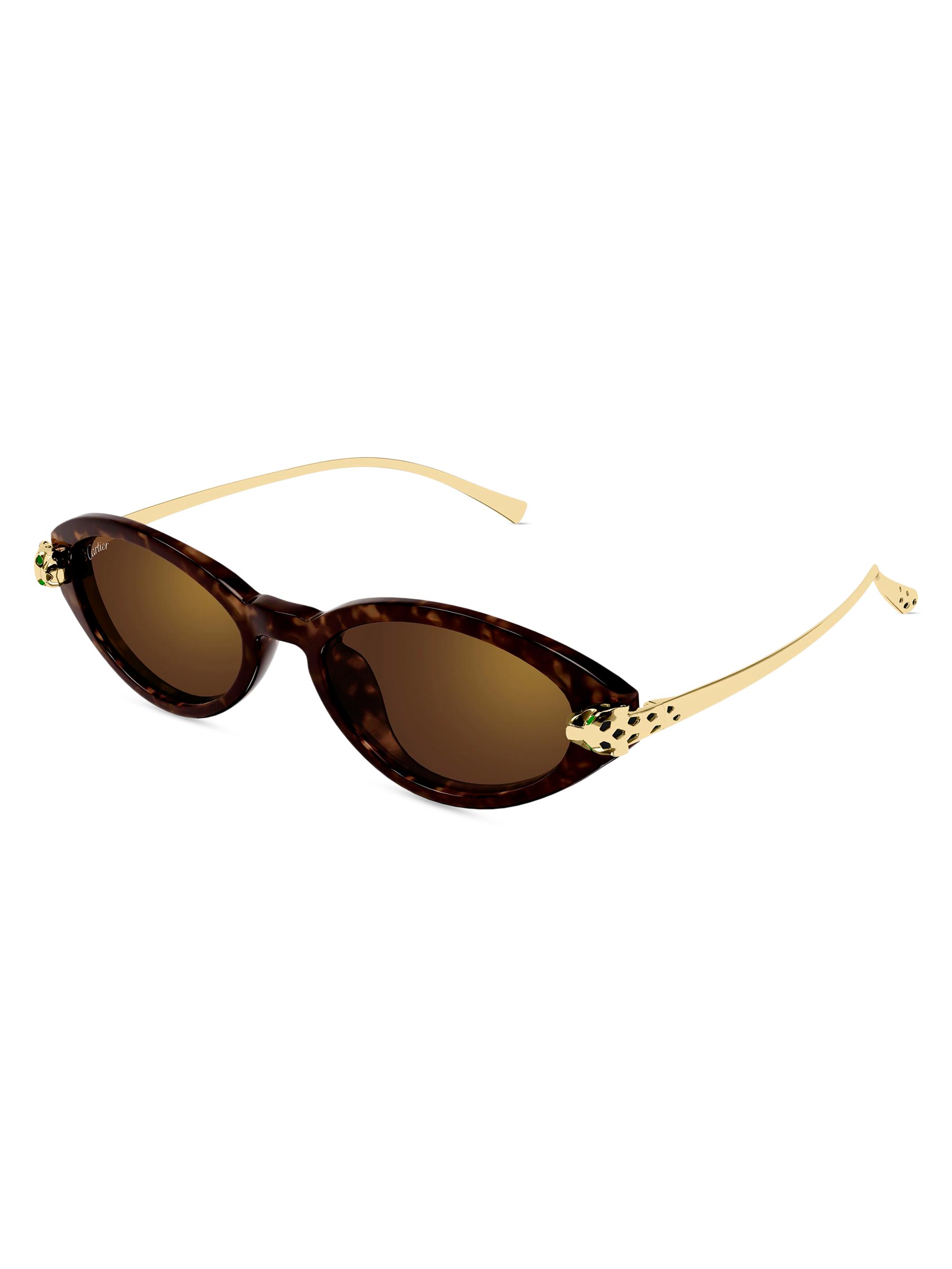 Cartier Women's Panthère Classic 52MM 24K-Gold-Plated Almond Sunglasses - Gold Brown