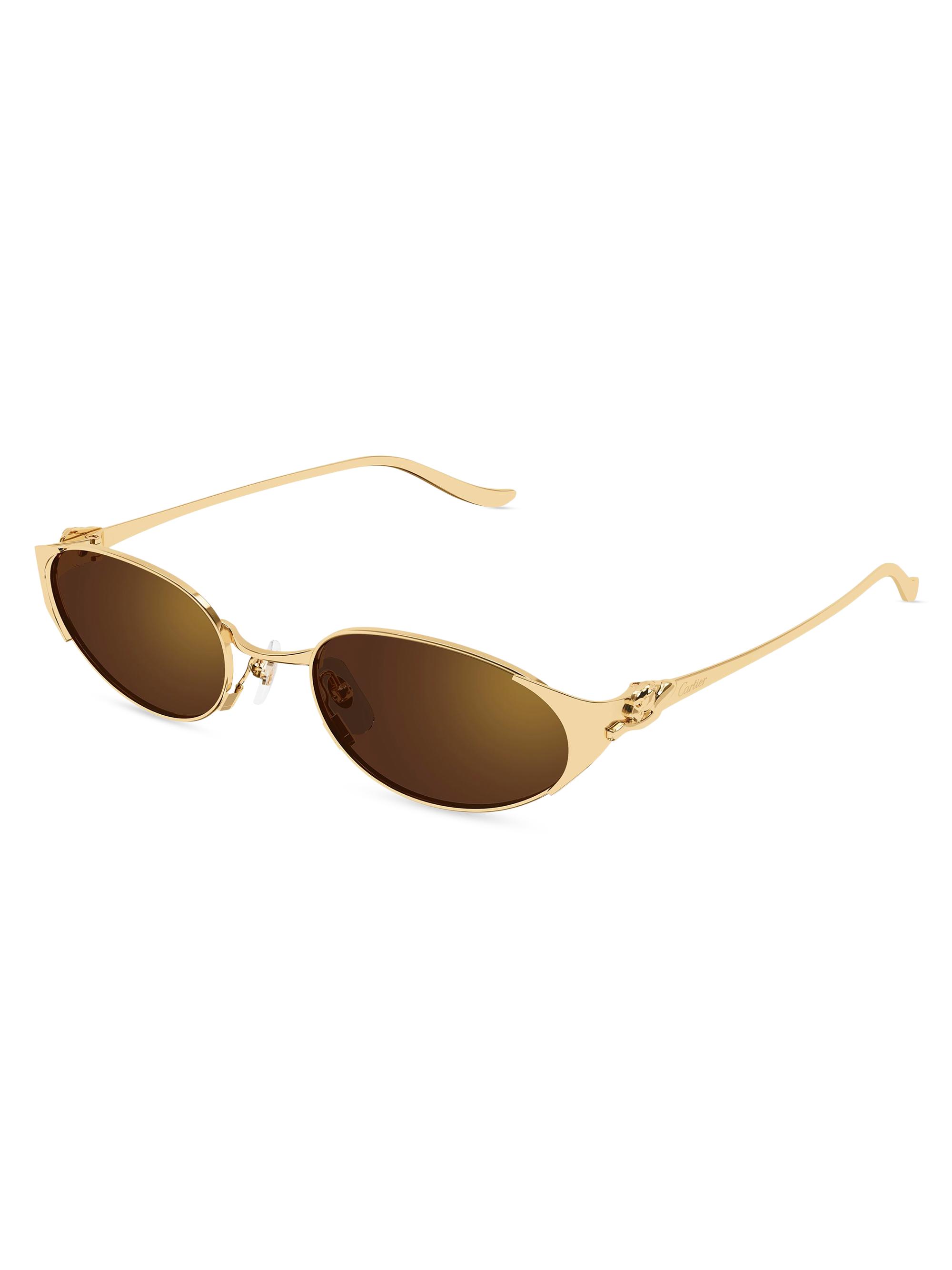 Cartier Women's Panthère Classic 53MM 24K-Gold-Plated Oval Sunglasses - Gold Brown