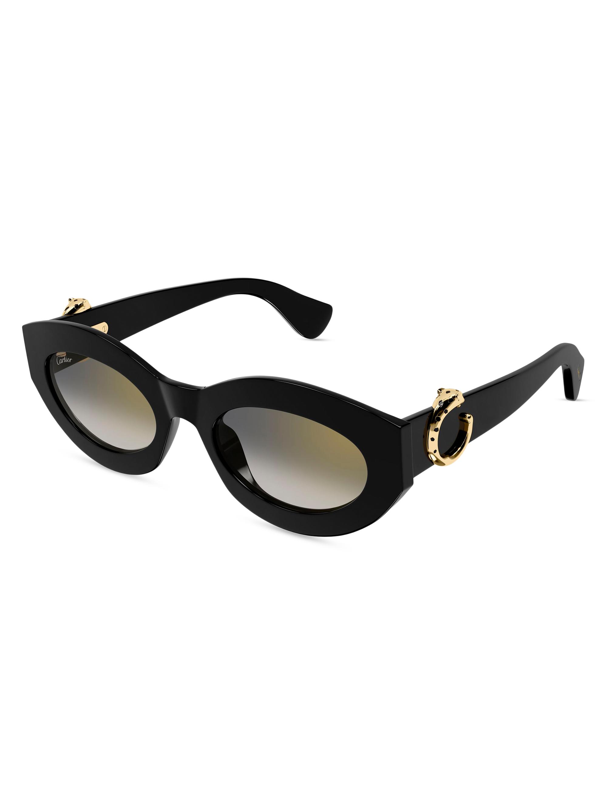 Cartier Women's Panthère Classic 53MM Oval Sunglasses - Black