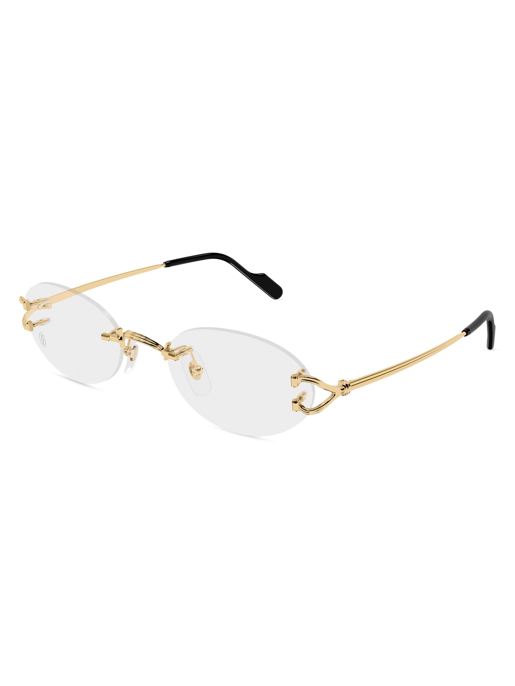 Cartier Women's C Décor 52MM 24K-Gold-Plated Oval Optical Glasses - Gold Clear